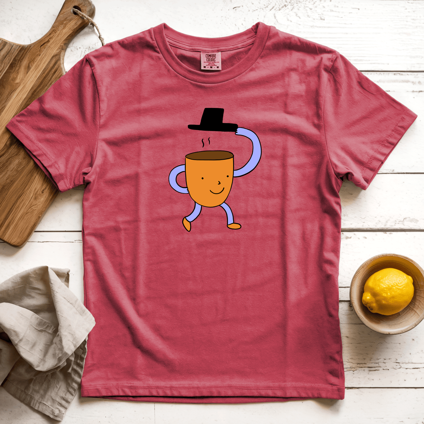 T-Shirt Crimson / S Bonjour: Woblylines