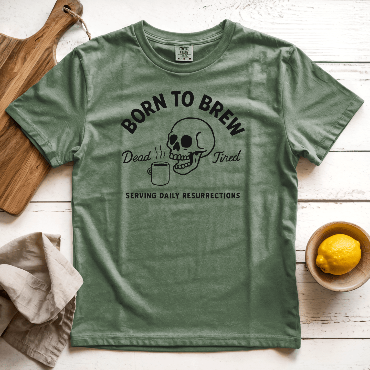 T-Shirt Moss / S Born to Brew