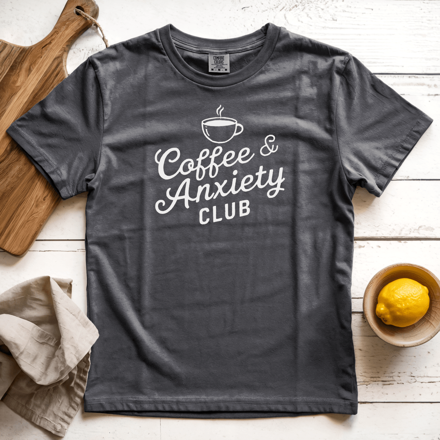 T-Shirt Pepper / S Coffee and Anxiety Club B&W