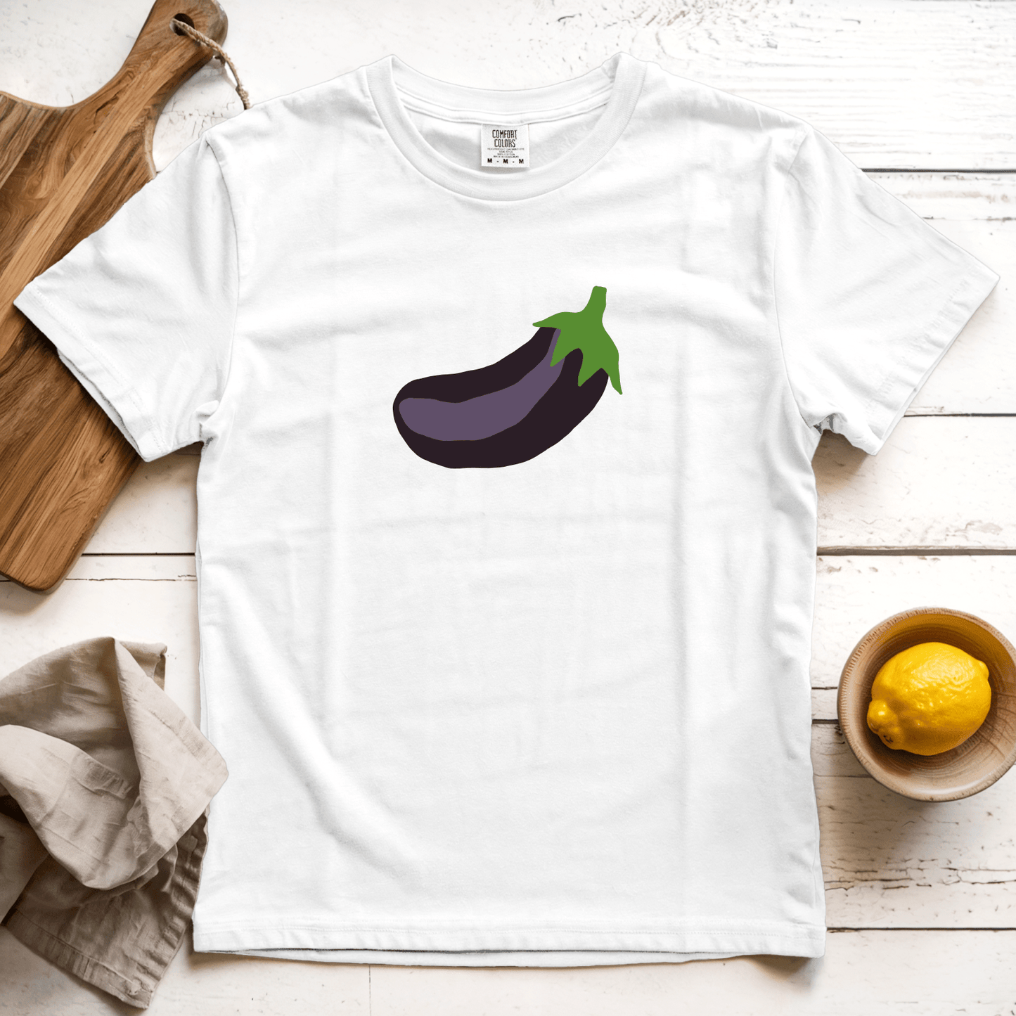 T-Shirt White / S Eggplant