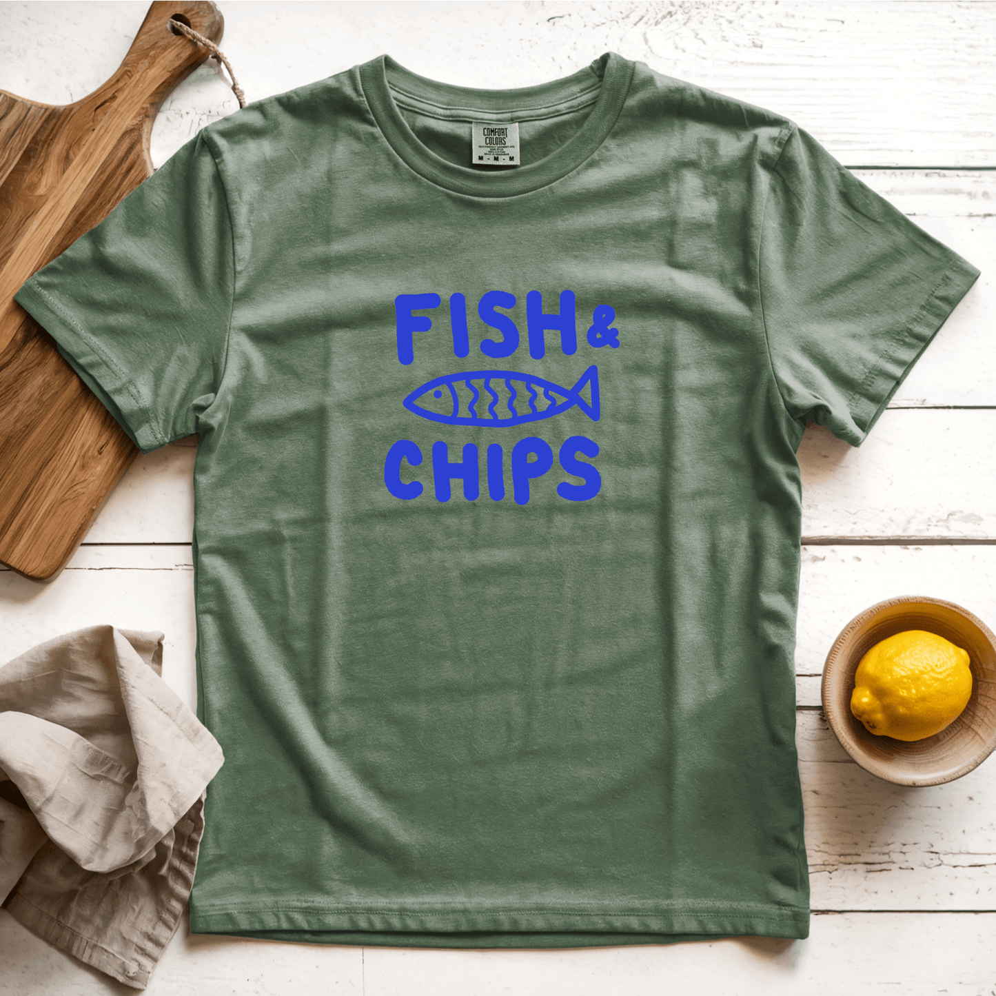 T-Shirt Moss / S Fish & Chips: Longoland