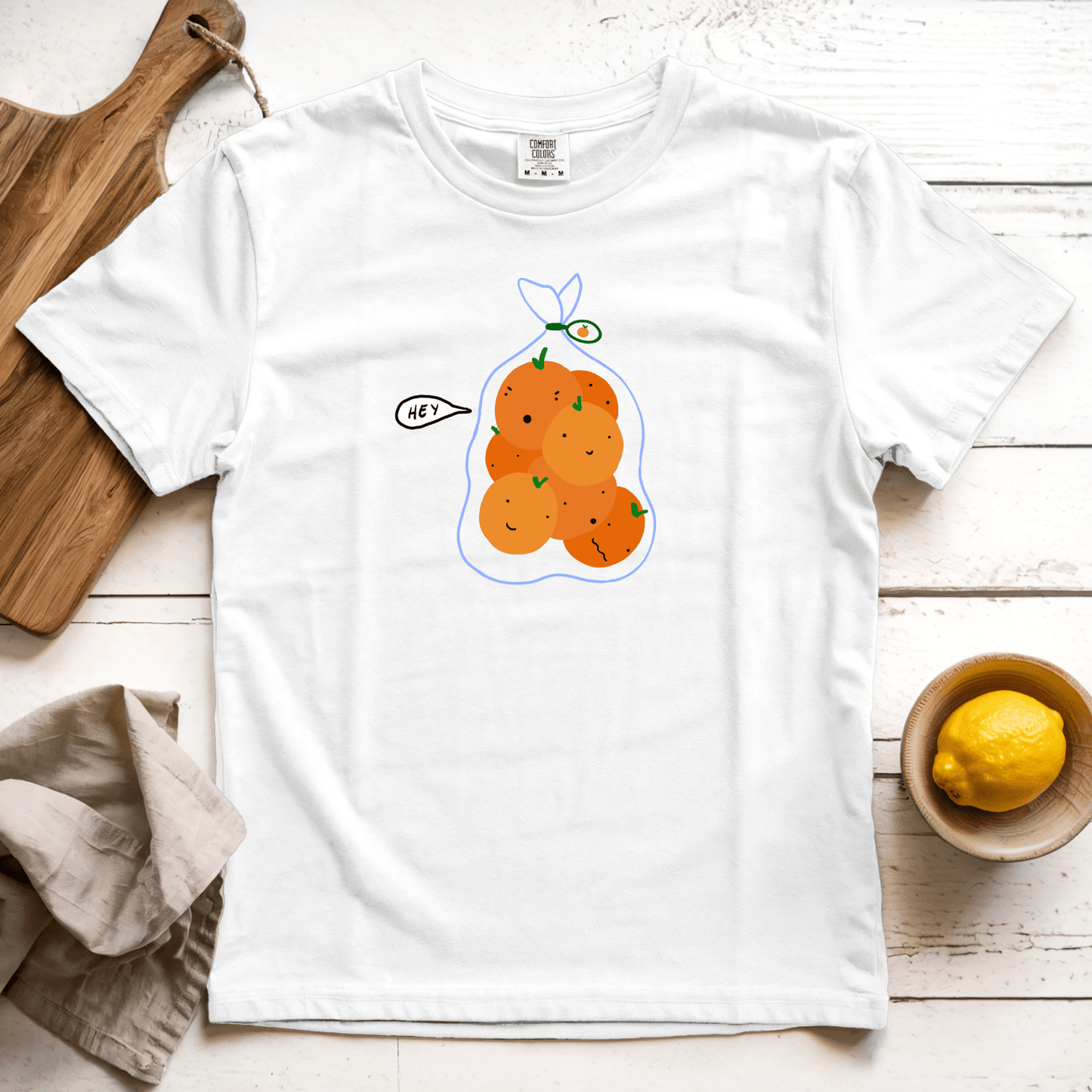 T-Shirts White / S Hey: Woblylines