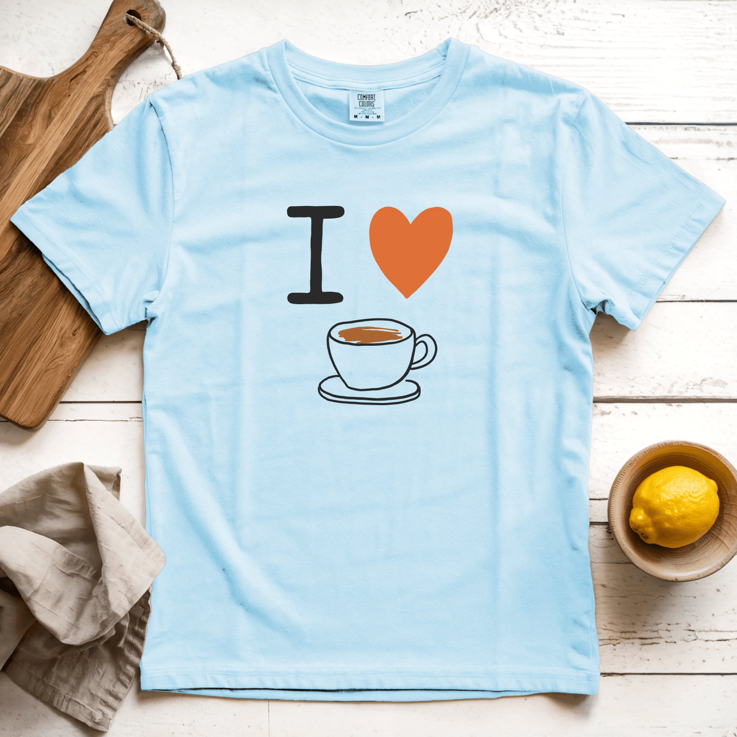 T-Shirt Chambray / S I Love Coffee