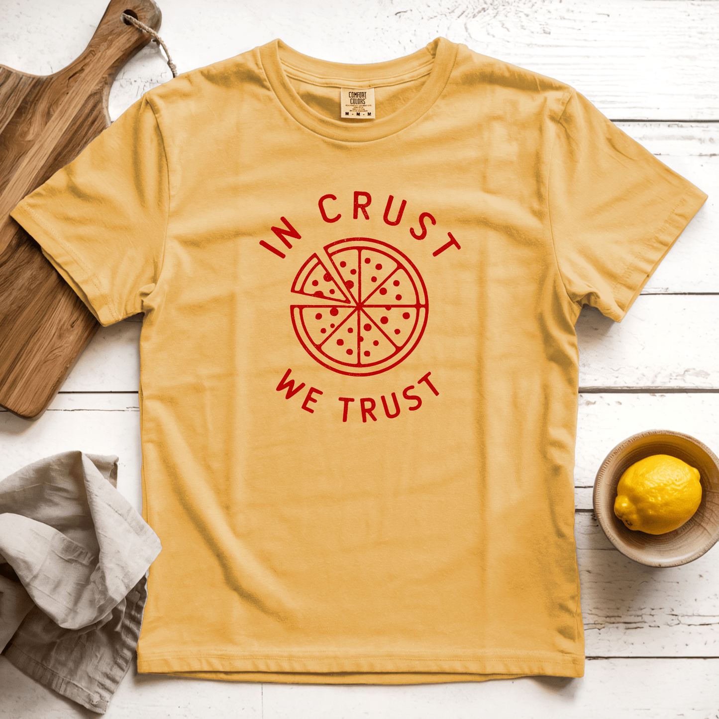 T-Shirt Mustard / S In Crust we Trust