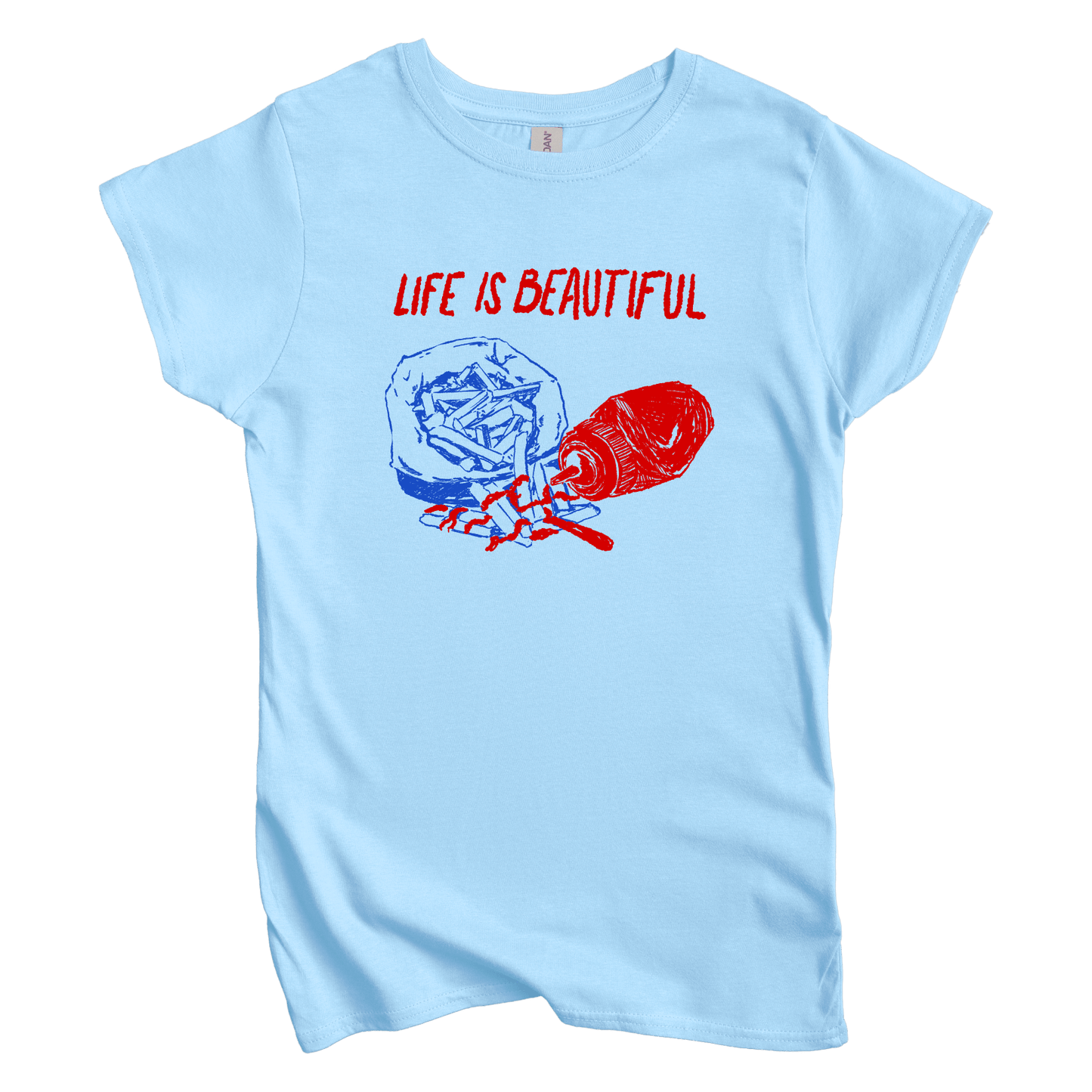T-Shirts S / Light Blue Life is Beautiful: Rusted Work Women's Tee