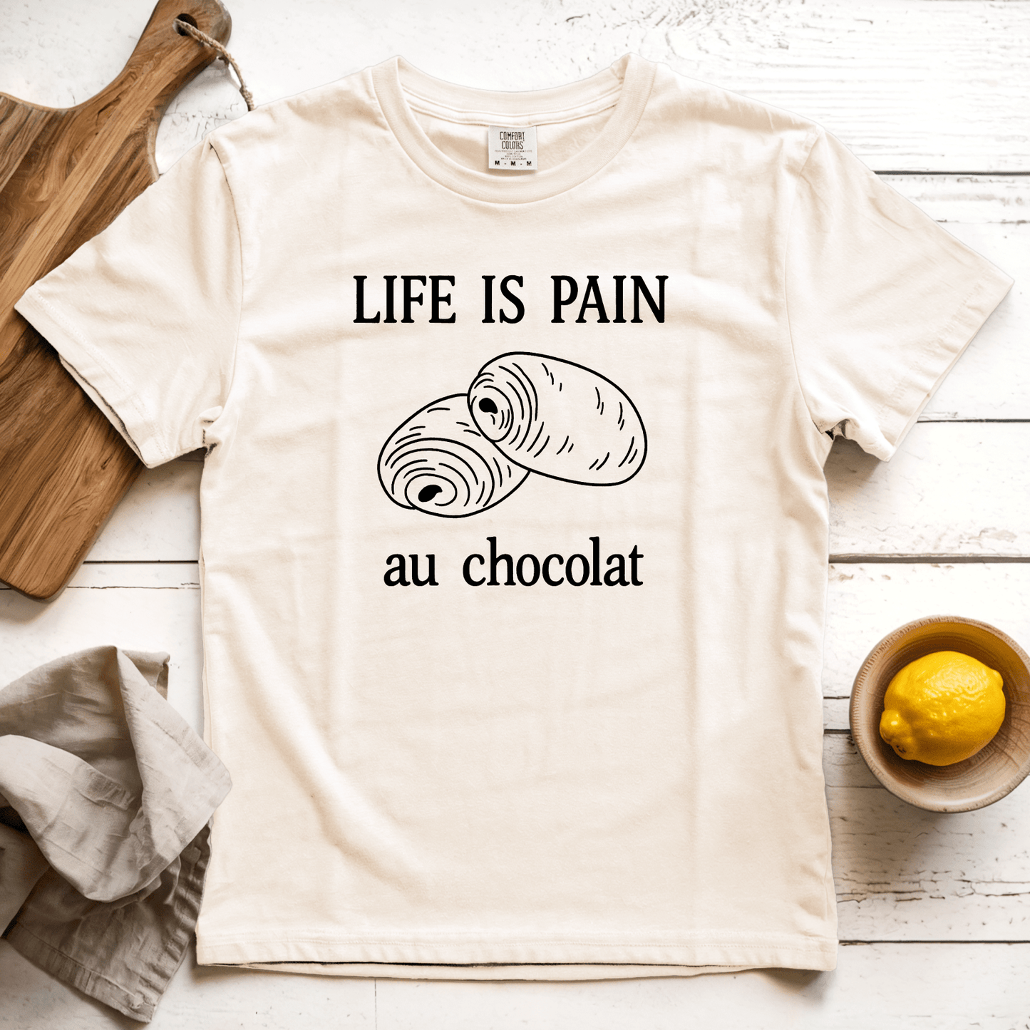 T-Shirt Ivory / S Life is Pain Au Chocolate