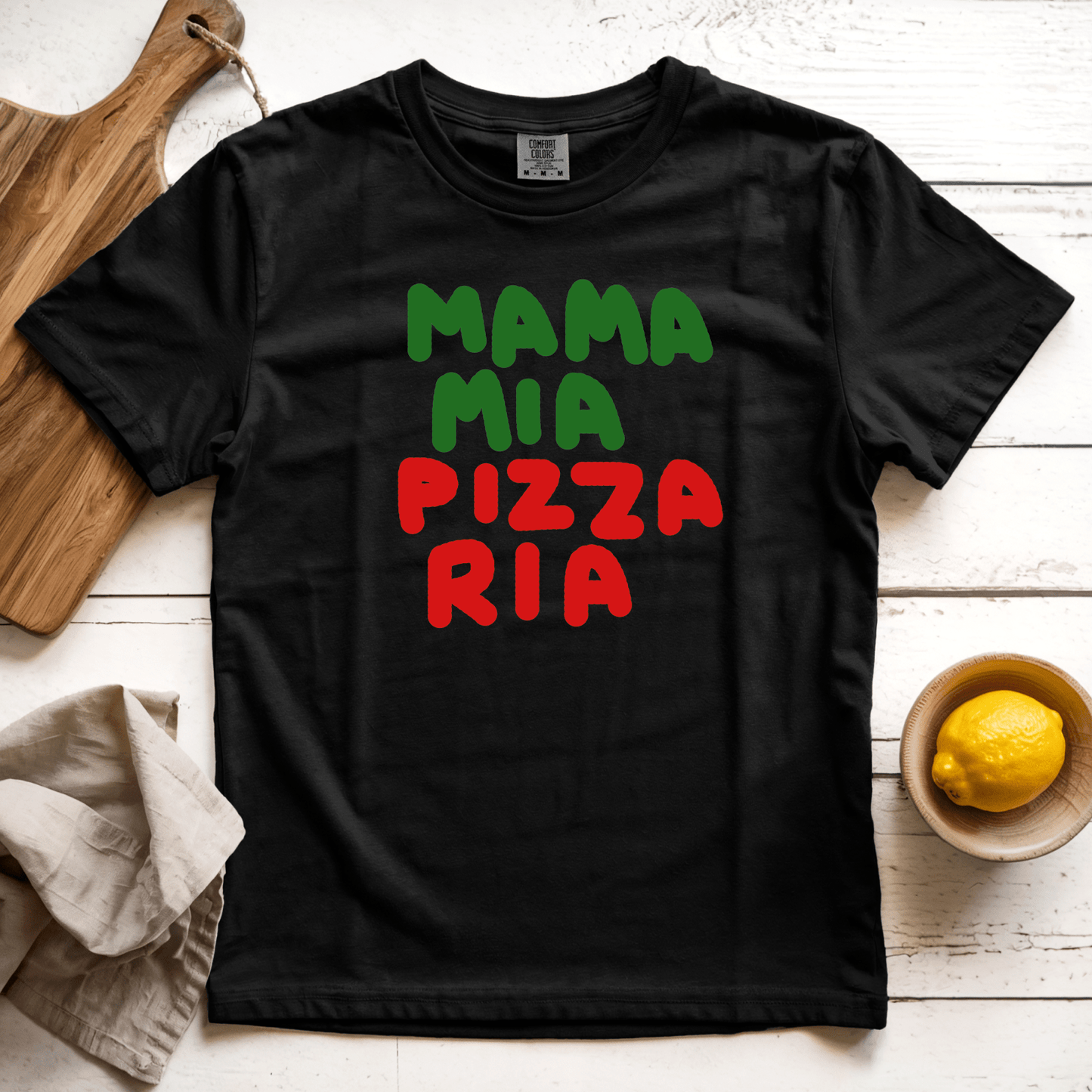 T-Shirt Black / S Mama Mia Pizzeria: Longoland