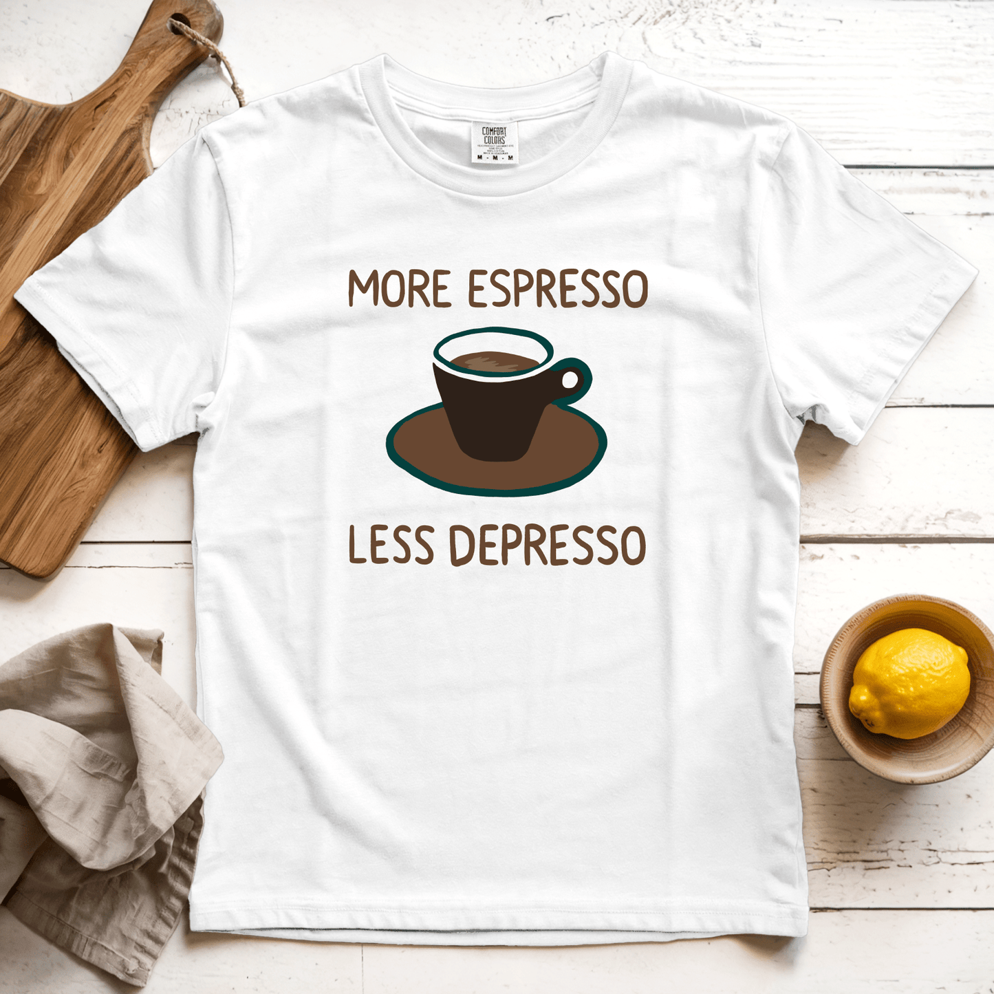 T-Shirt White / S More Espresso Less Depresso