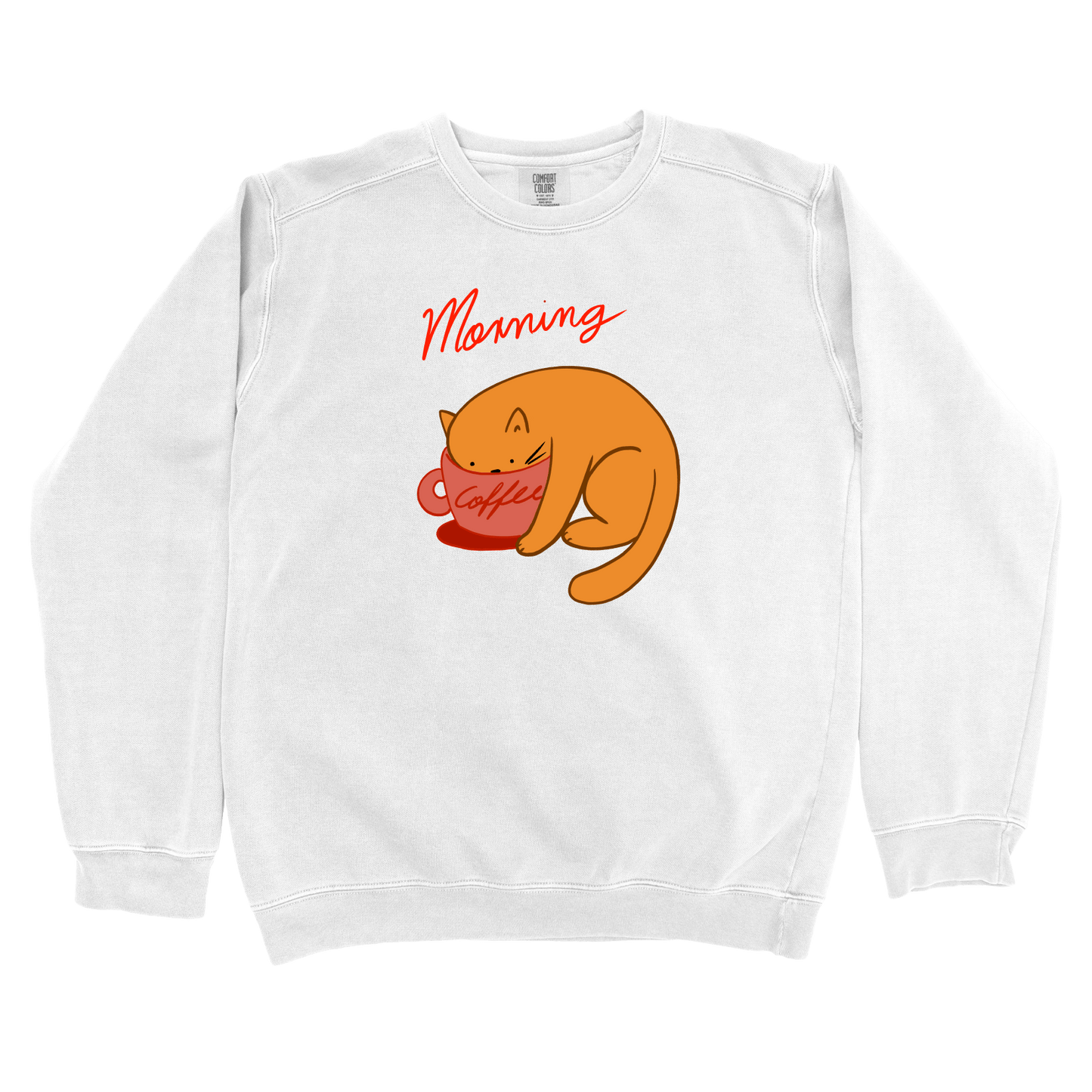 T-Shirts White / S Morning Coffee: Woblylines Sweatshirt