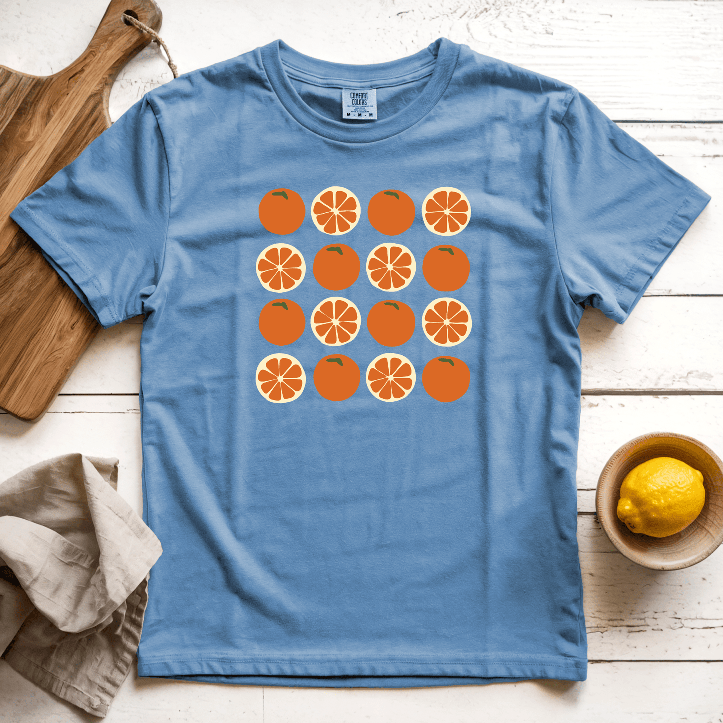 T-Shirt Blue Jean / S Orange Grid