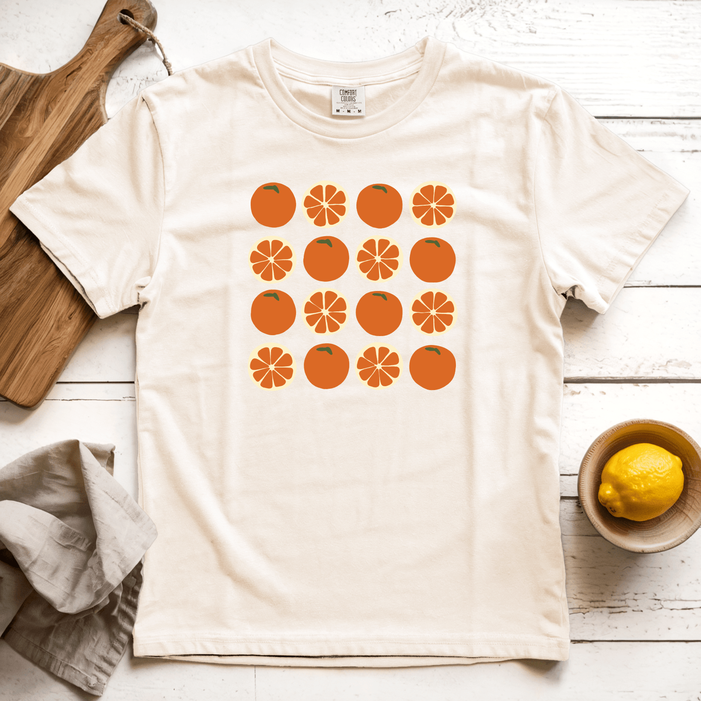 T-Shirt Ivory / S Orange Grid