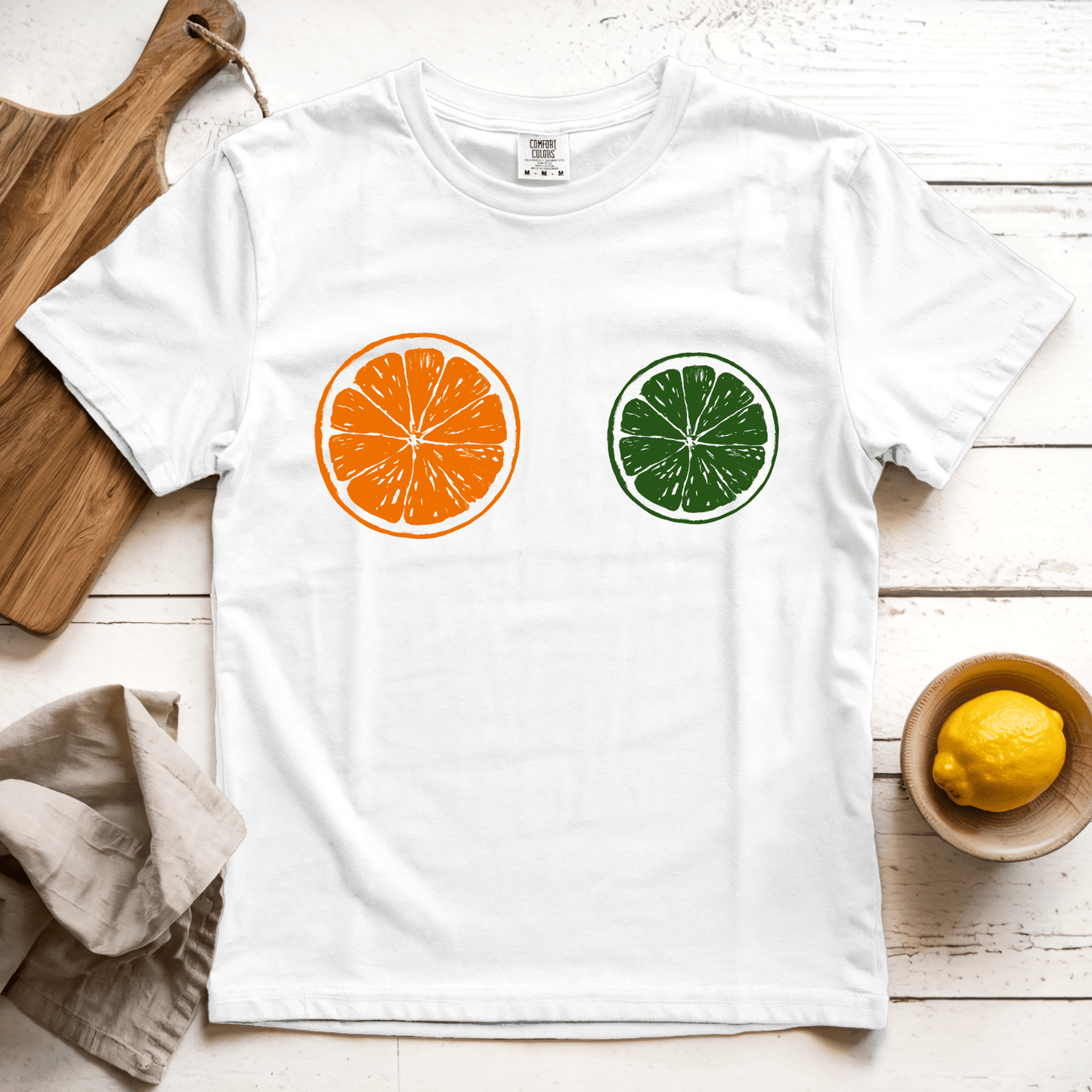 T-Shirt White / S Orange Lime: LaeMab