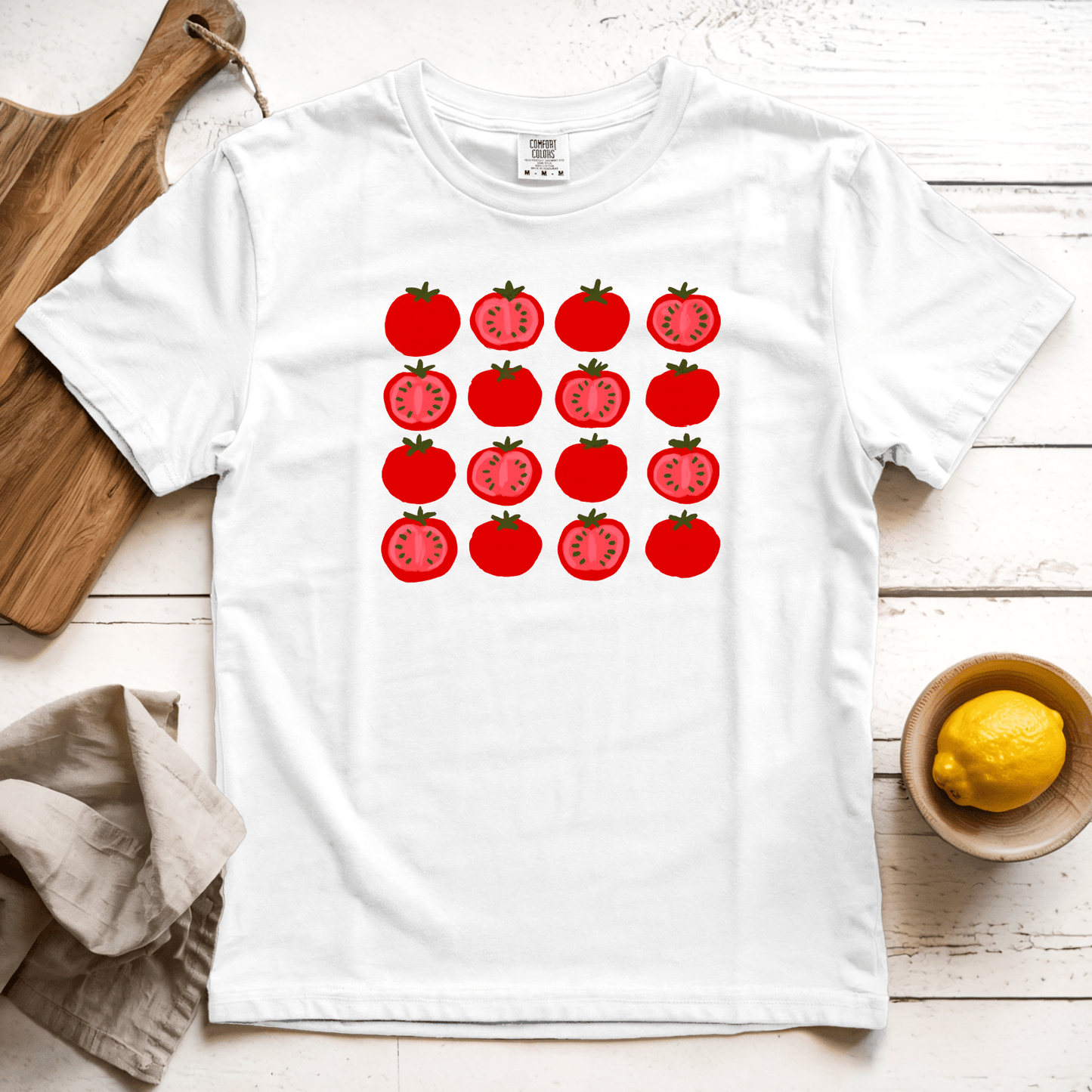 T-Shirt White / S Tomato Grid