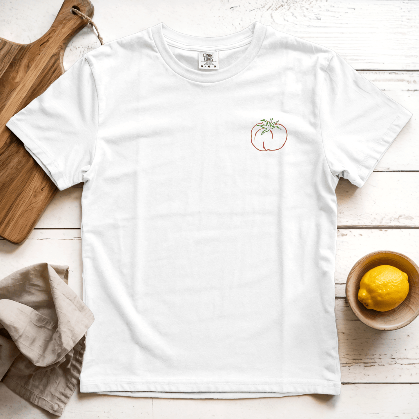 T-Shirt White / S Tomato Outline