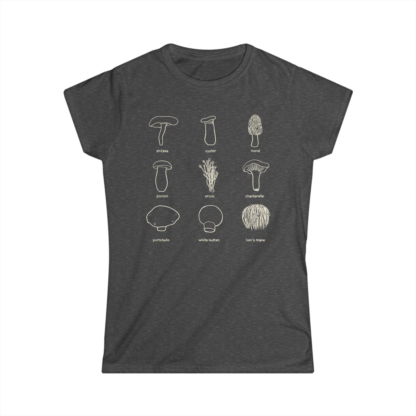 T-Shirt S / Dark Heather Women's Tee Edible Mushrooms