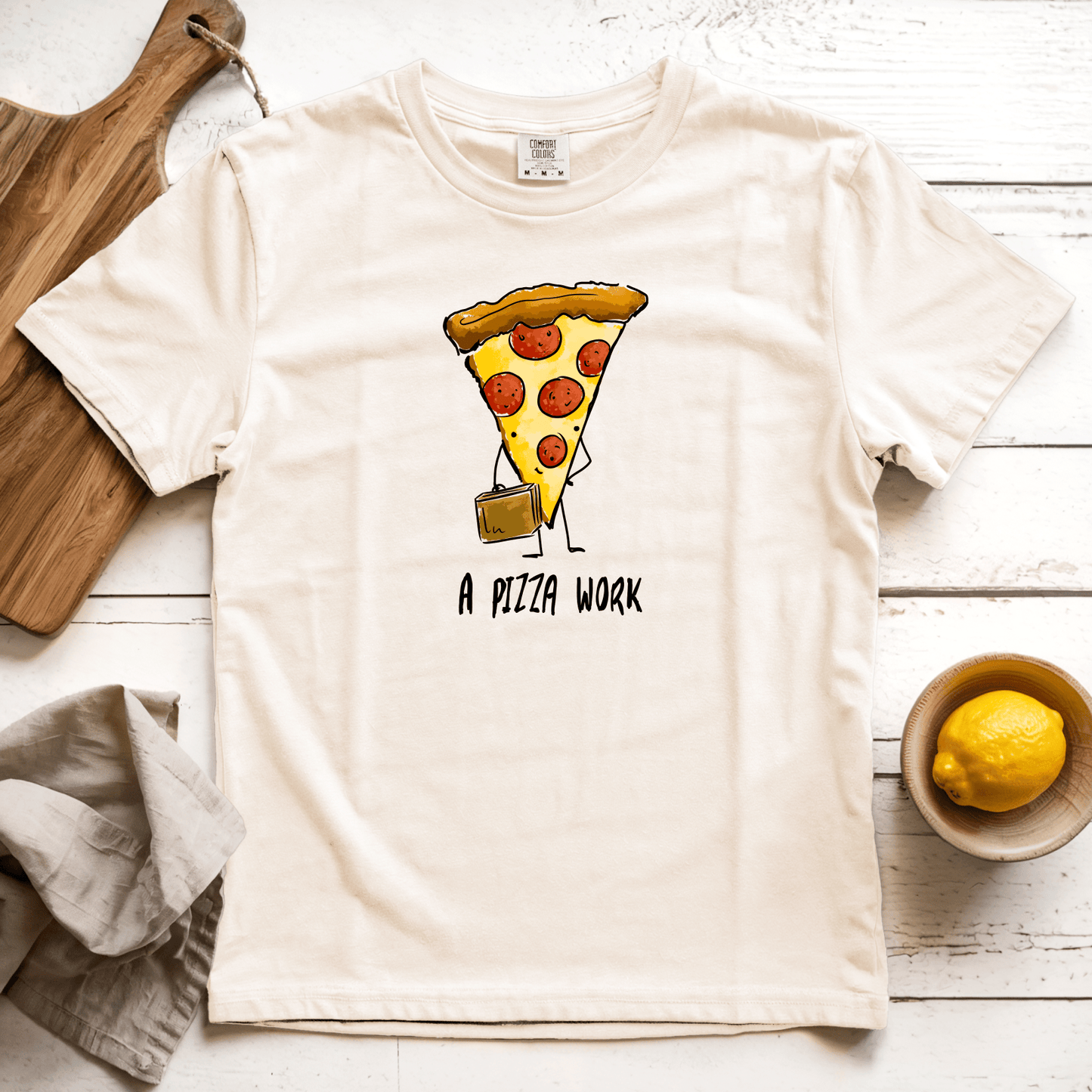 T-Shirt Ivory / S A Pizza Work: Micro Barbi