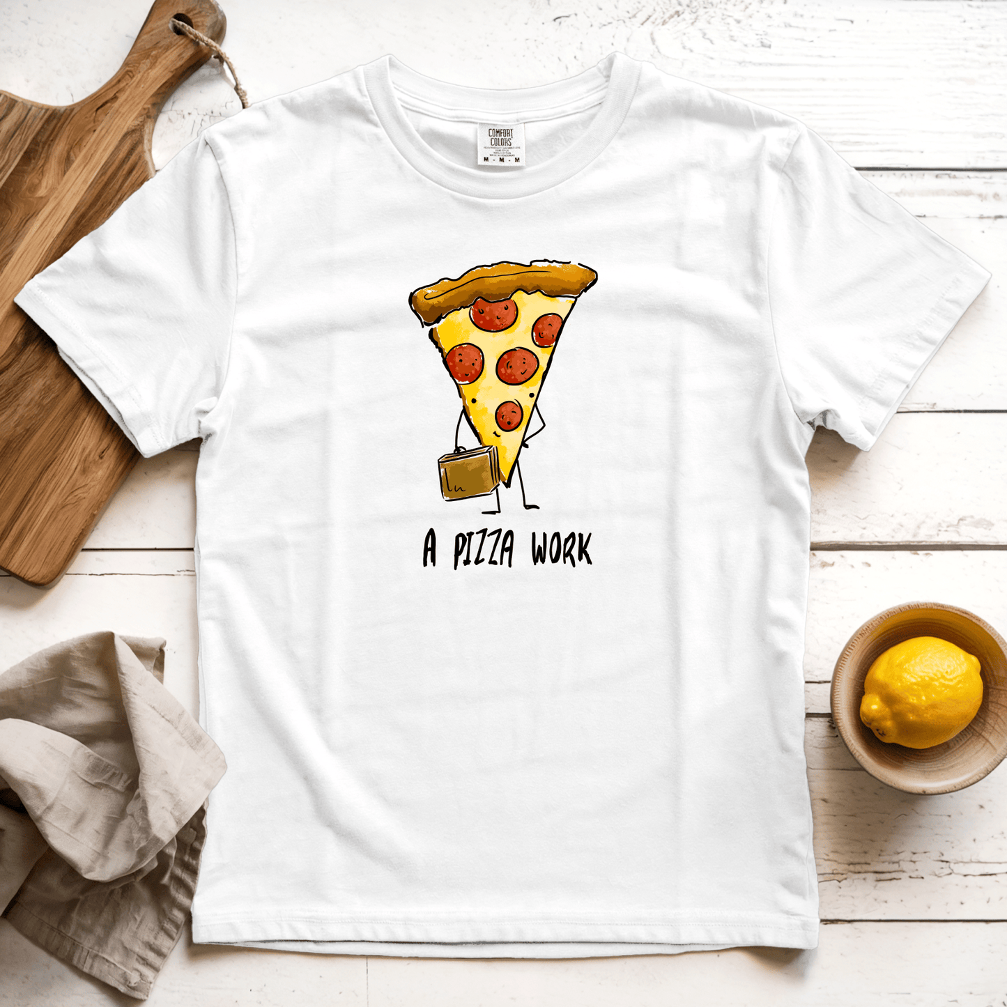 T-Shirt White / S A Pizza Work: Micro Barbi
