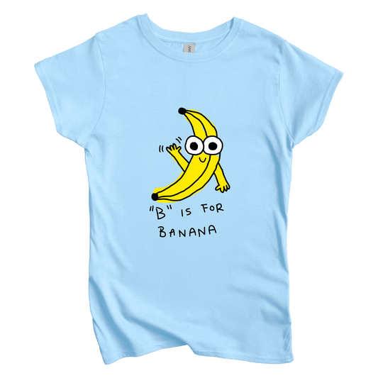 T-Shirt S / Light Blue B is for Banana: Longoland  Women's Tee