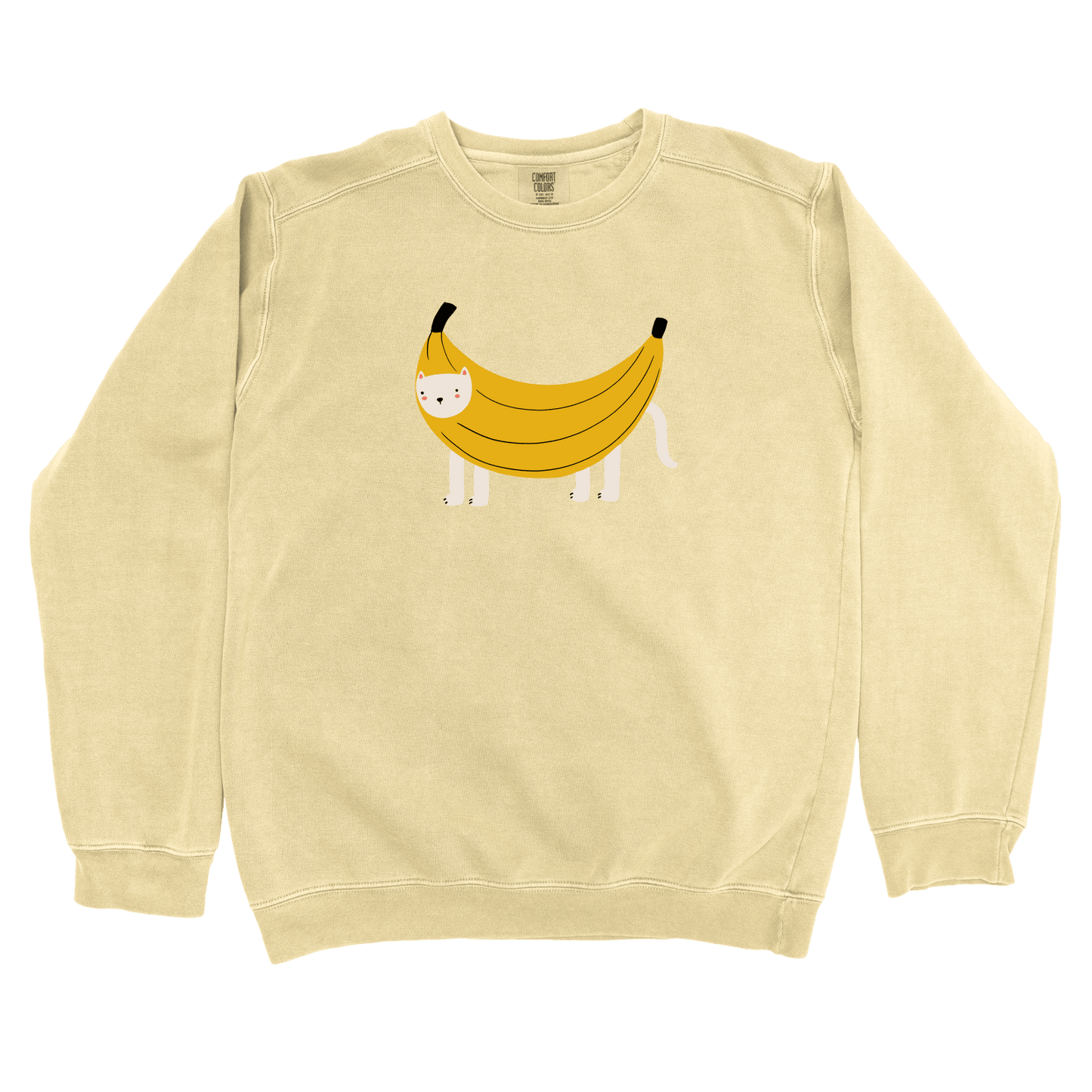 Sweatshirt Butter / S Banana Cat: Woblylines Sweatshirt