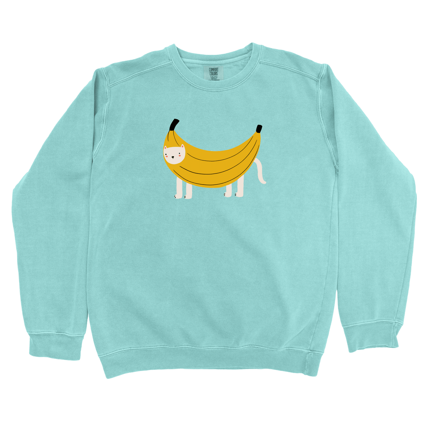 Sweatshirt Chalky Mint / S Banana Cat: Woblylines Sweatshirt