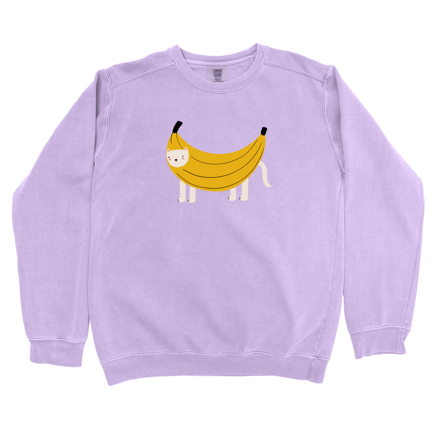 Sweatshirt Orchid / S Banana Cat: Woblylines Sweatshirt
