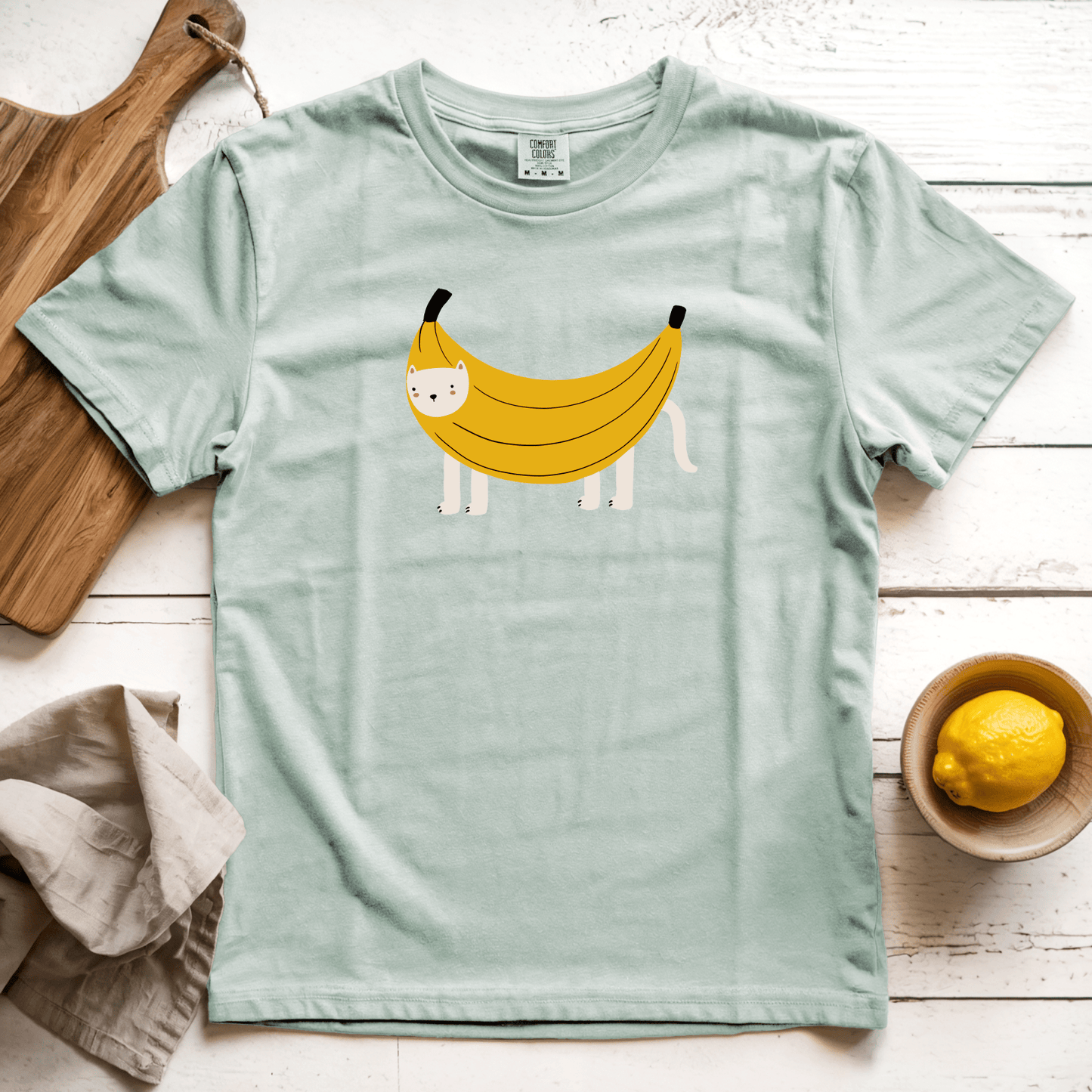 T-Shirt Bay / S Banana Cat: Woblylines