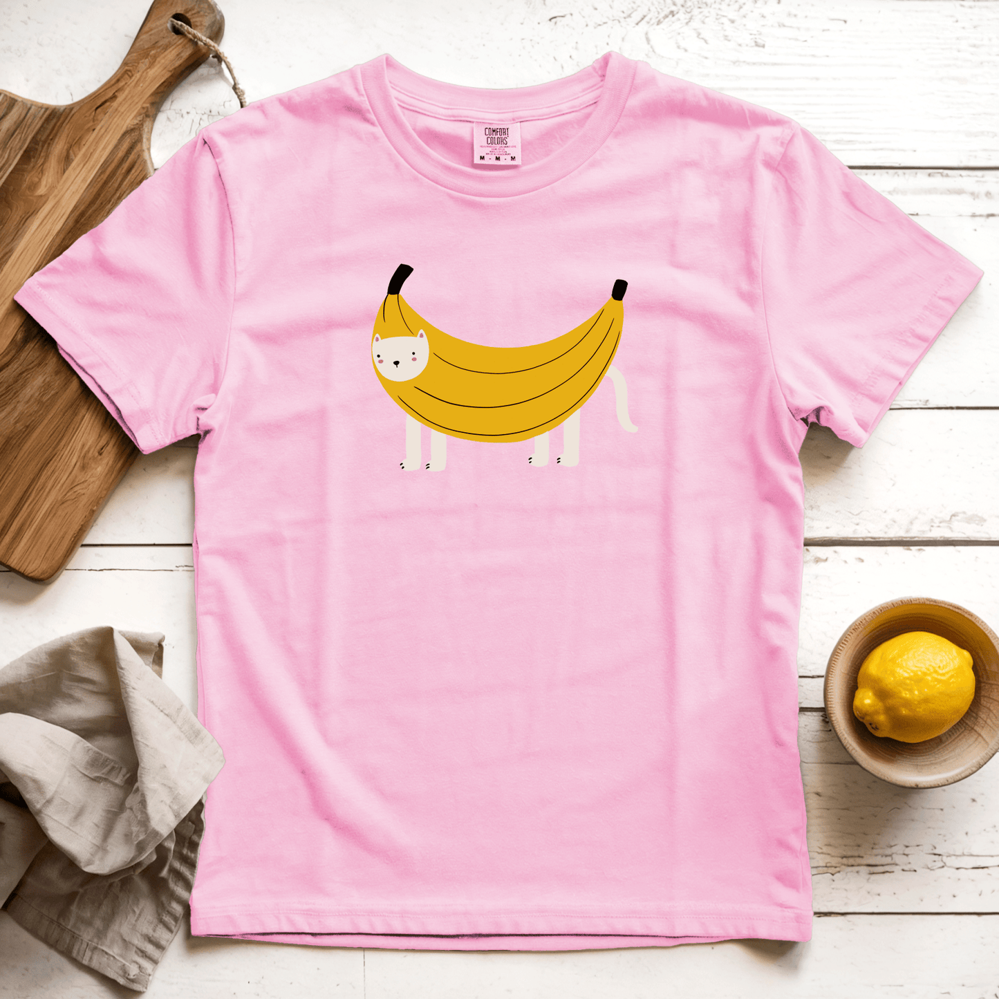 T-Shirt Blossom / S Banana Cat: Woblylines