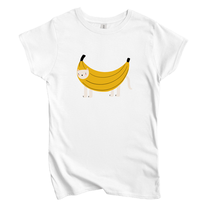 T-Shirt M / White Banana Cat: Woblylines Women's Tee