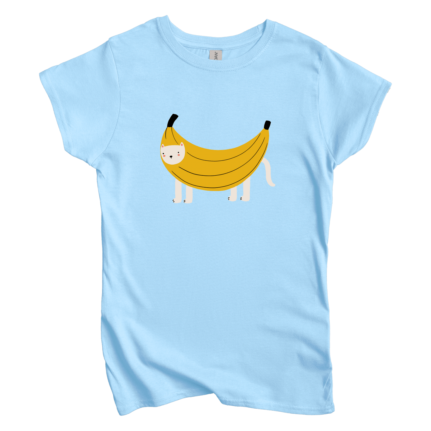 T-Shirt S / Light Blue Banana Cat: Woblylines Women's Tee