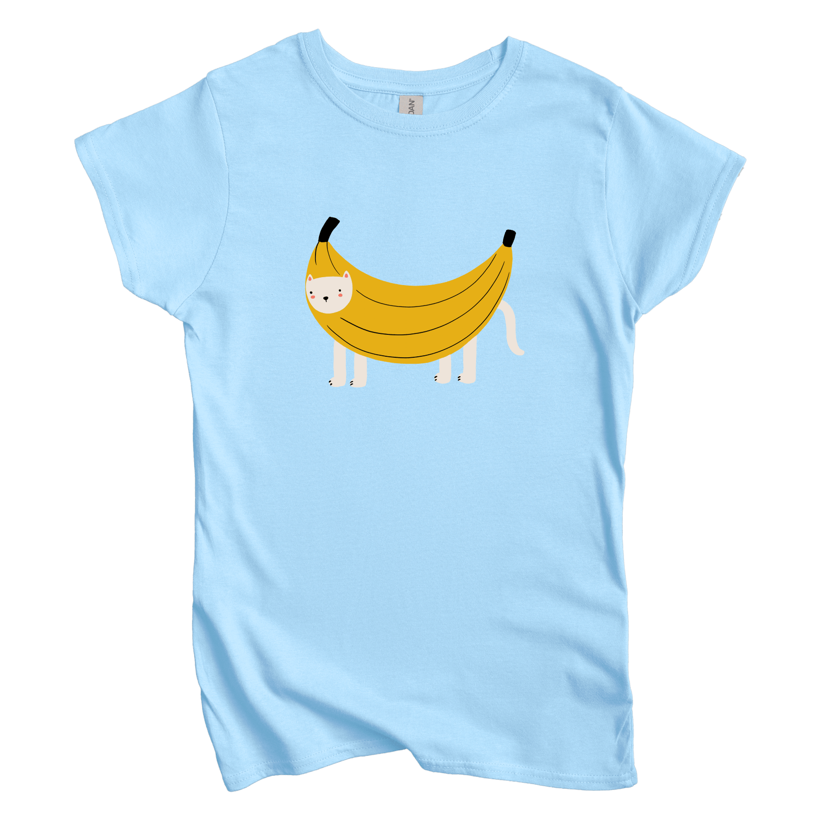 T-Shirt S / Light Blue Banana Cat: Woblylines Women's Tee