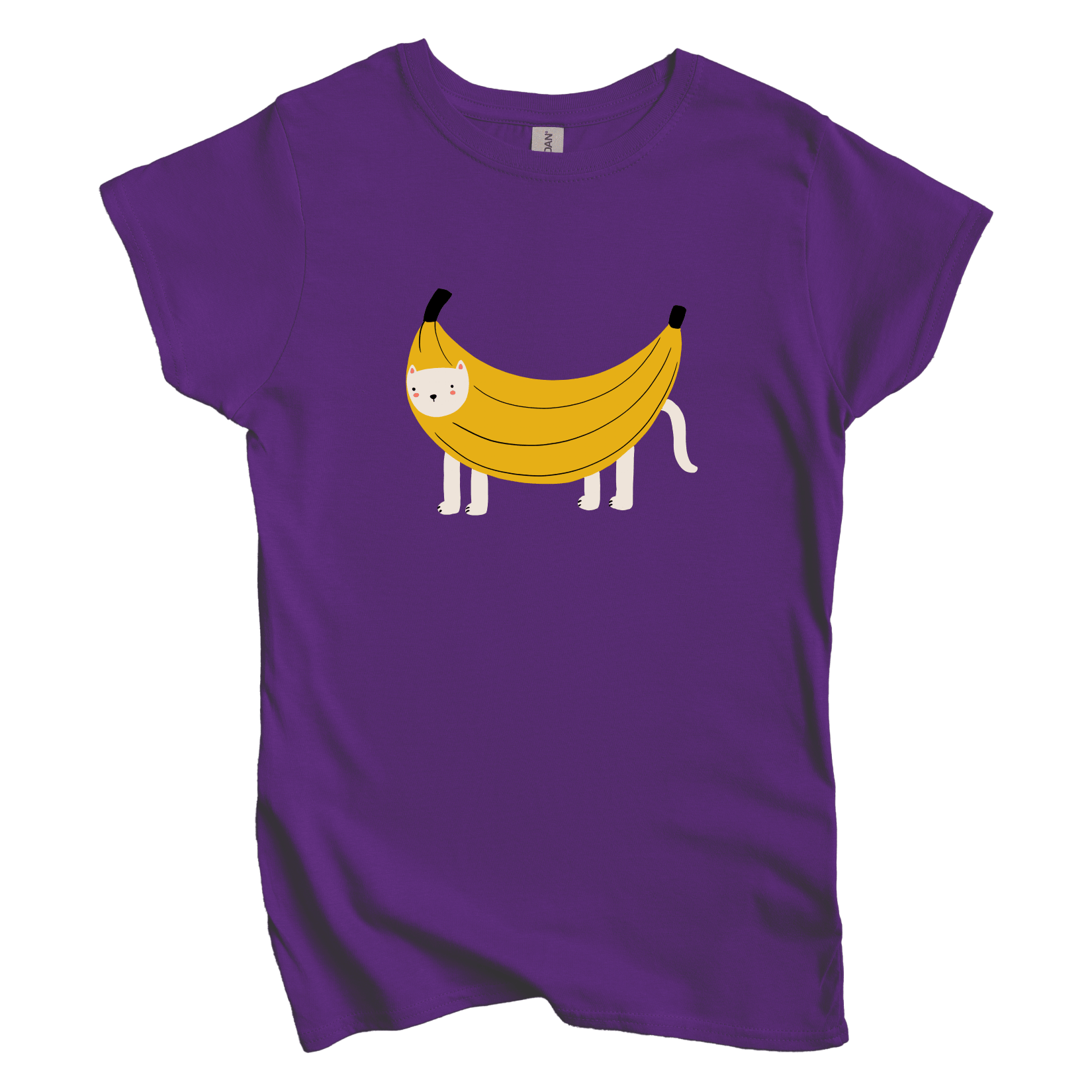 T-Shirt S / Purple Banana Cat: Woblylines Women's Tee