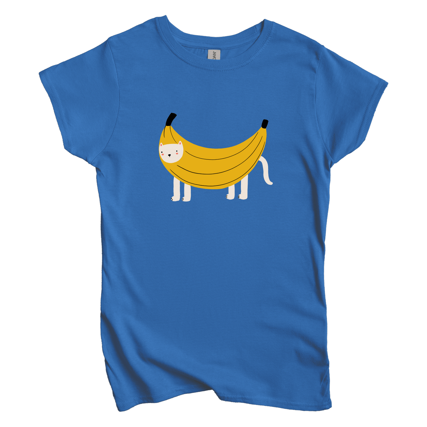 T-Shirt S / Royal Banana Cat: Woblylines Women's Tee