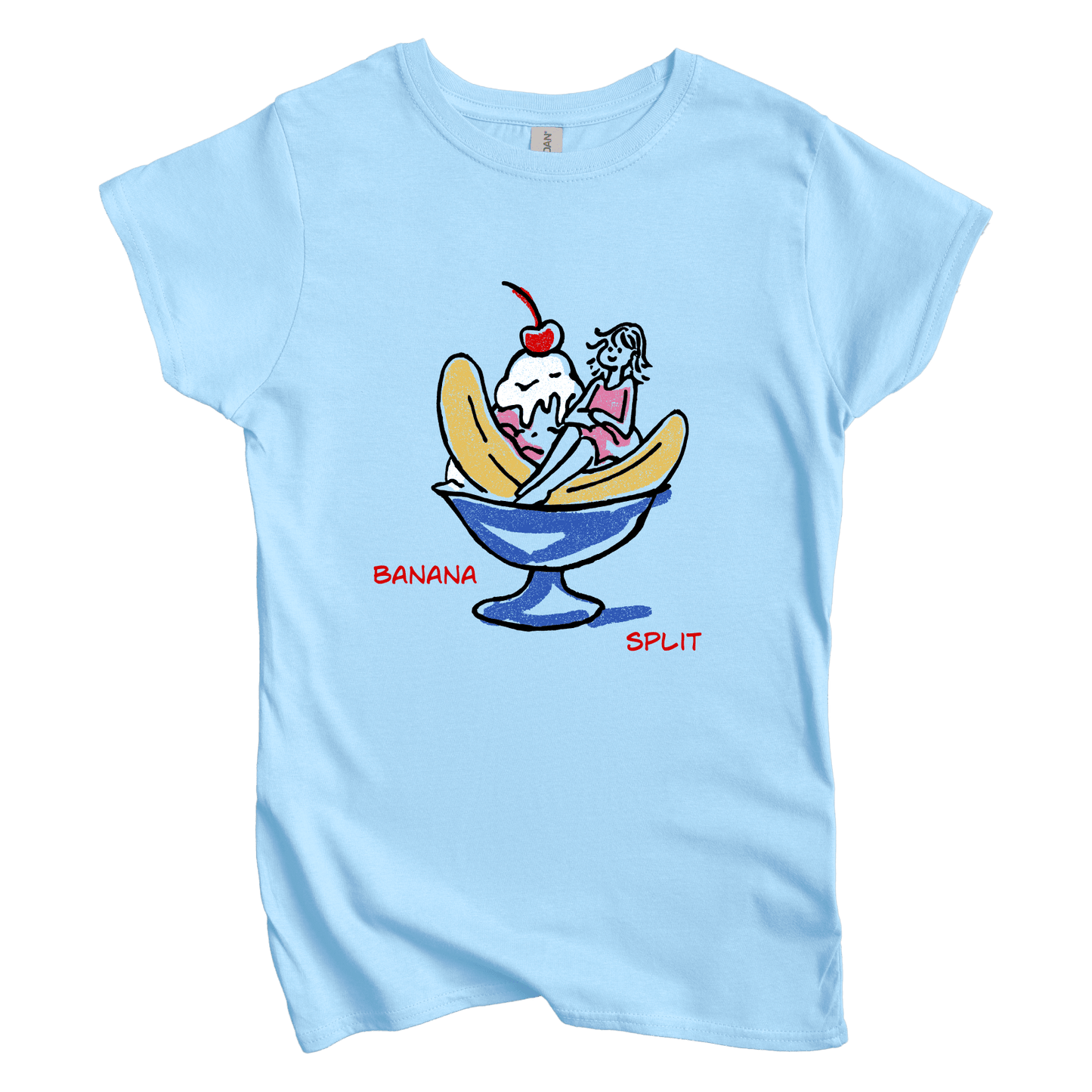 T-Shirt S / Light Blue Banana Split: LaeMab Women's Tee