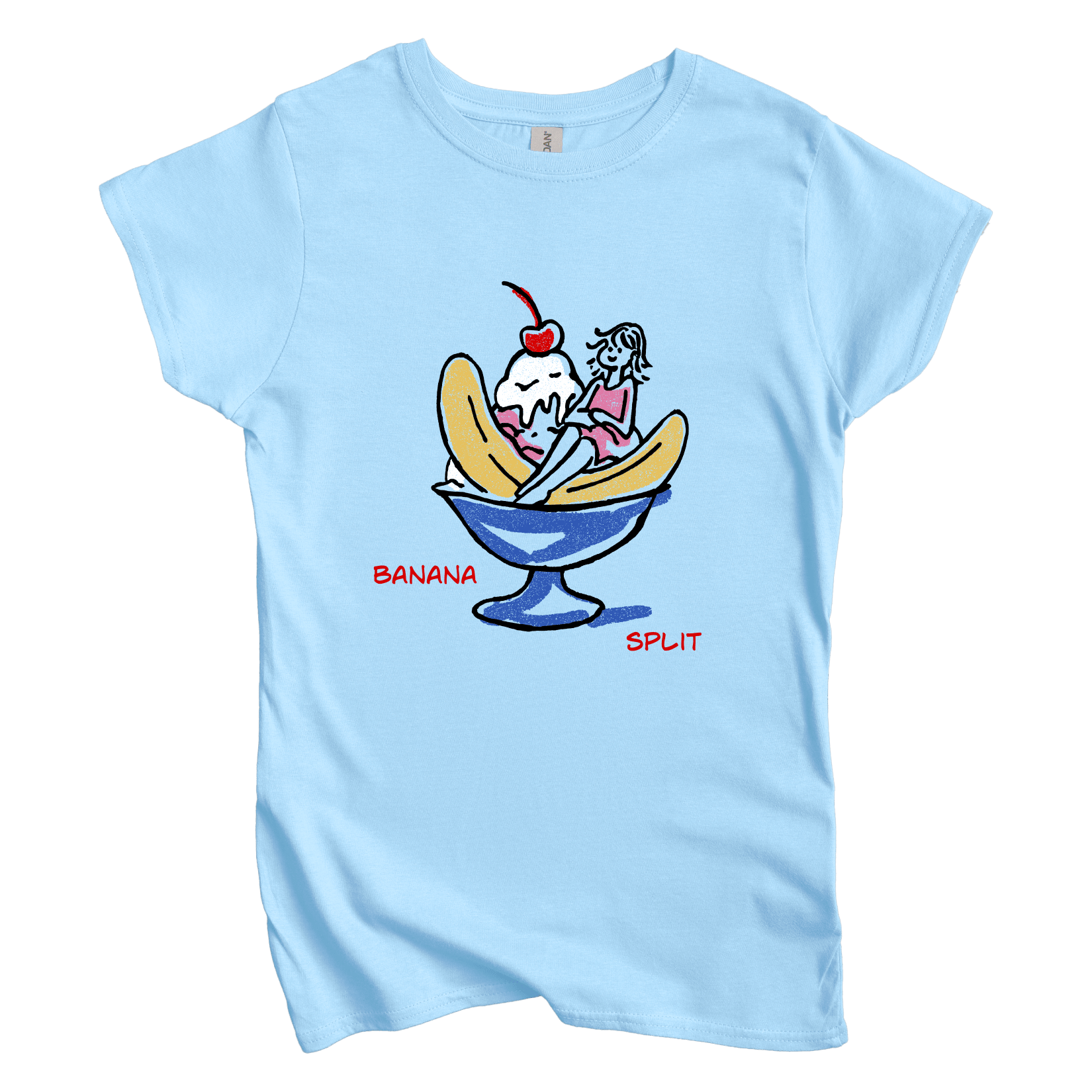 T-Shirt S / Light Blue Banana Split: LaeMab Women's Tee