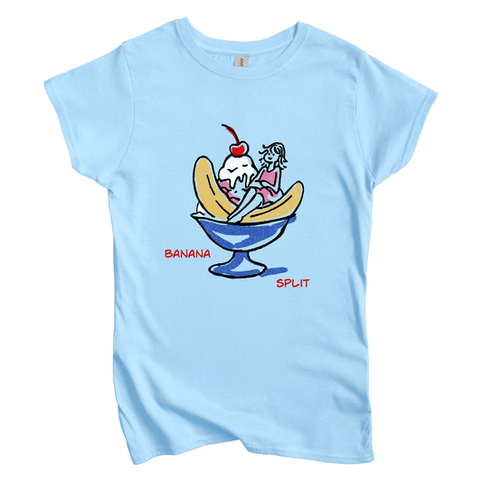 T-Shirt S / Light Blue Banana Split: LaeMab Women's Tee