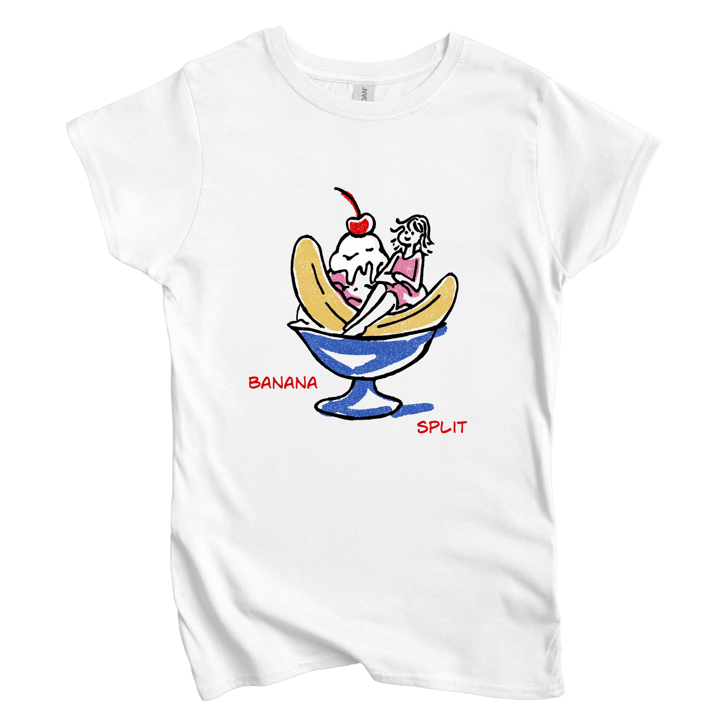T-Shirt S / White Banana Split: LaeMab Women's Tee