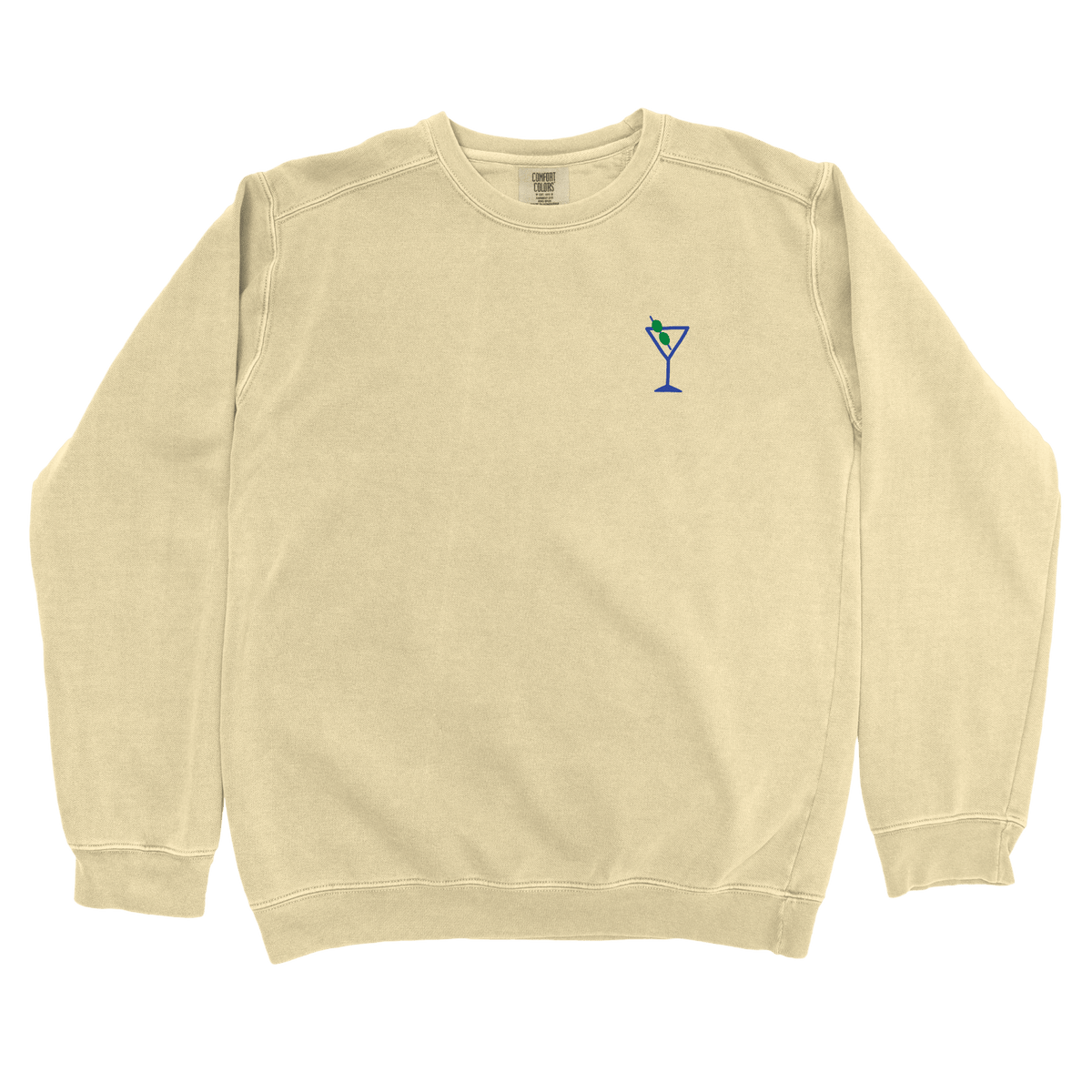 T-Shirts Butter / S Blue Martini Left Chest Sweatshirt