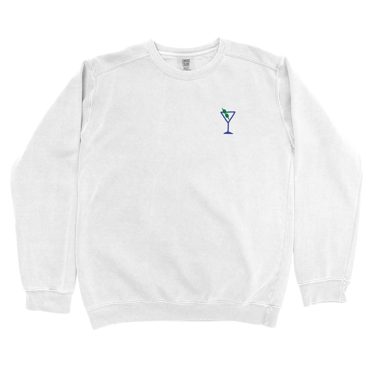 T-Shirts White / S Blue Martini Left Chest Sweatshirt