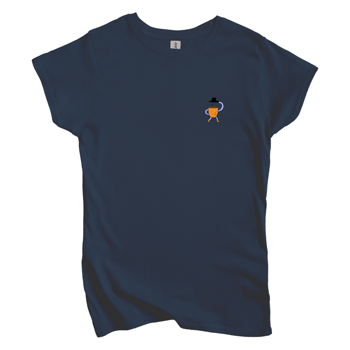 T-Shirts S / Navy Bonjour Left Chest: Woblylines Women's Tee