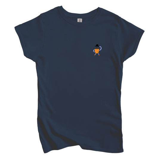 T-Shirts S / Navy Bonjour Left Chest: Woblylines Women's Tee