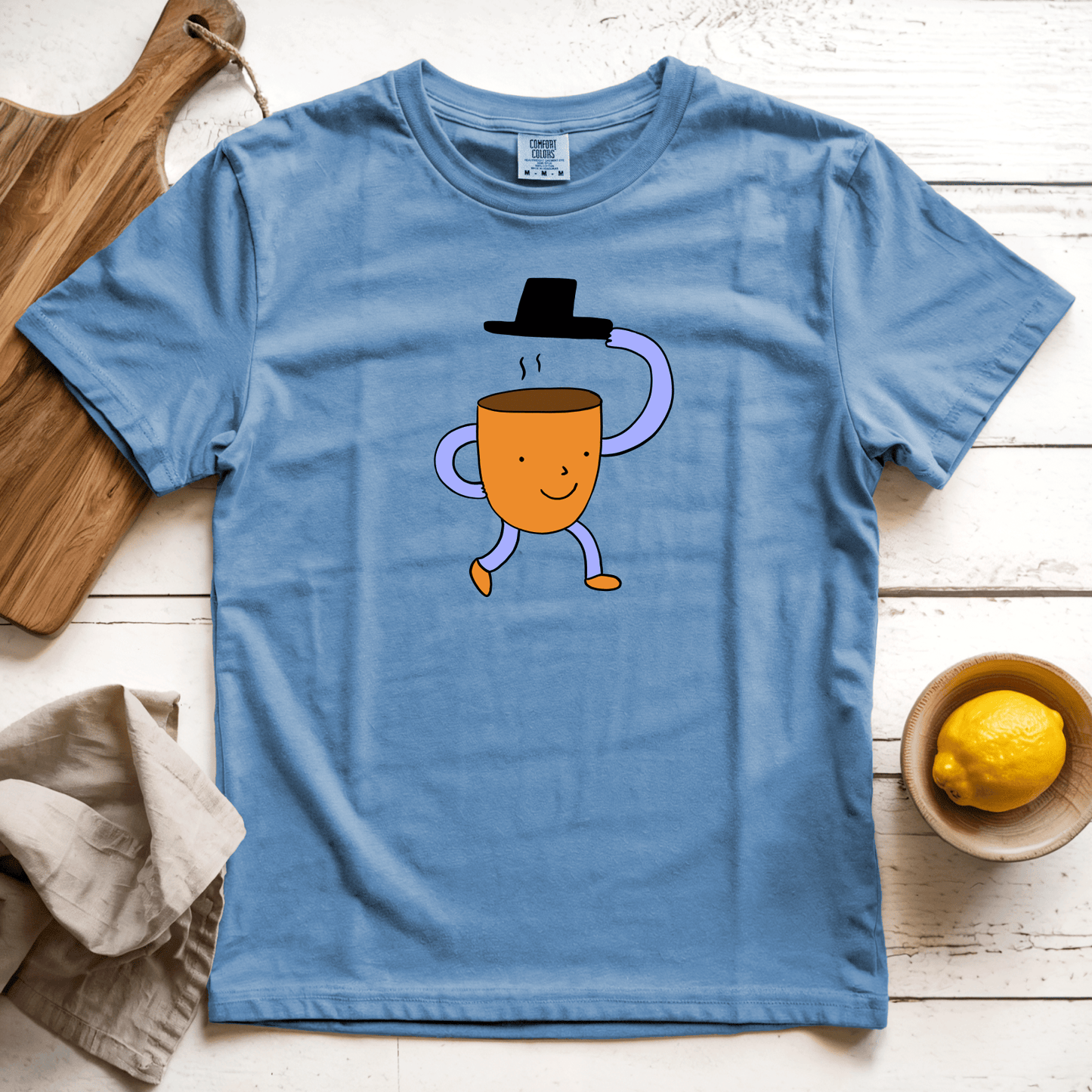 T-Shirt Blue Jean / S Bonjour: Woblylines