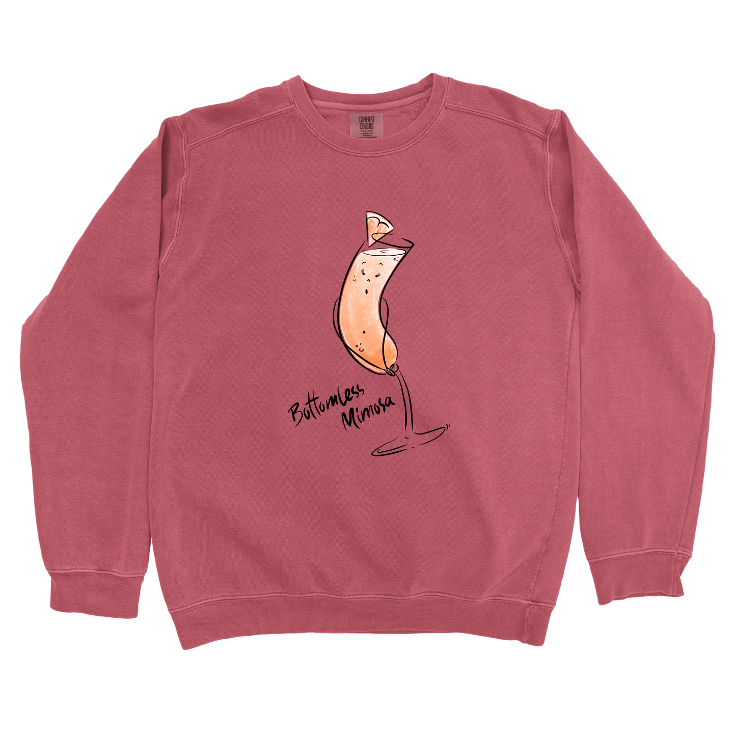 Sweatshirt Crimson / S Bottomless Mimosa: Micro Barbi Sweatshirt