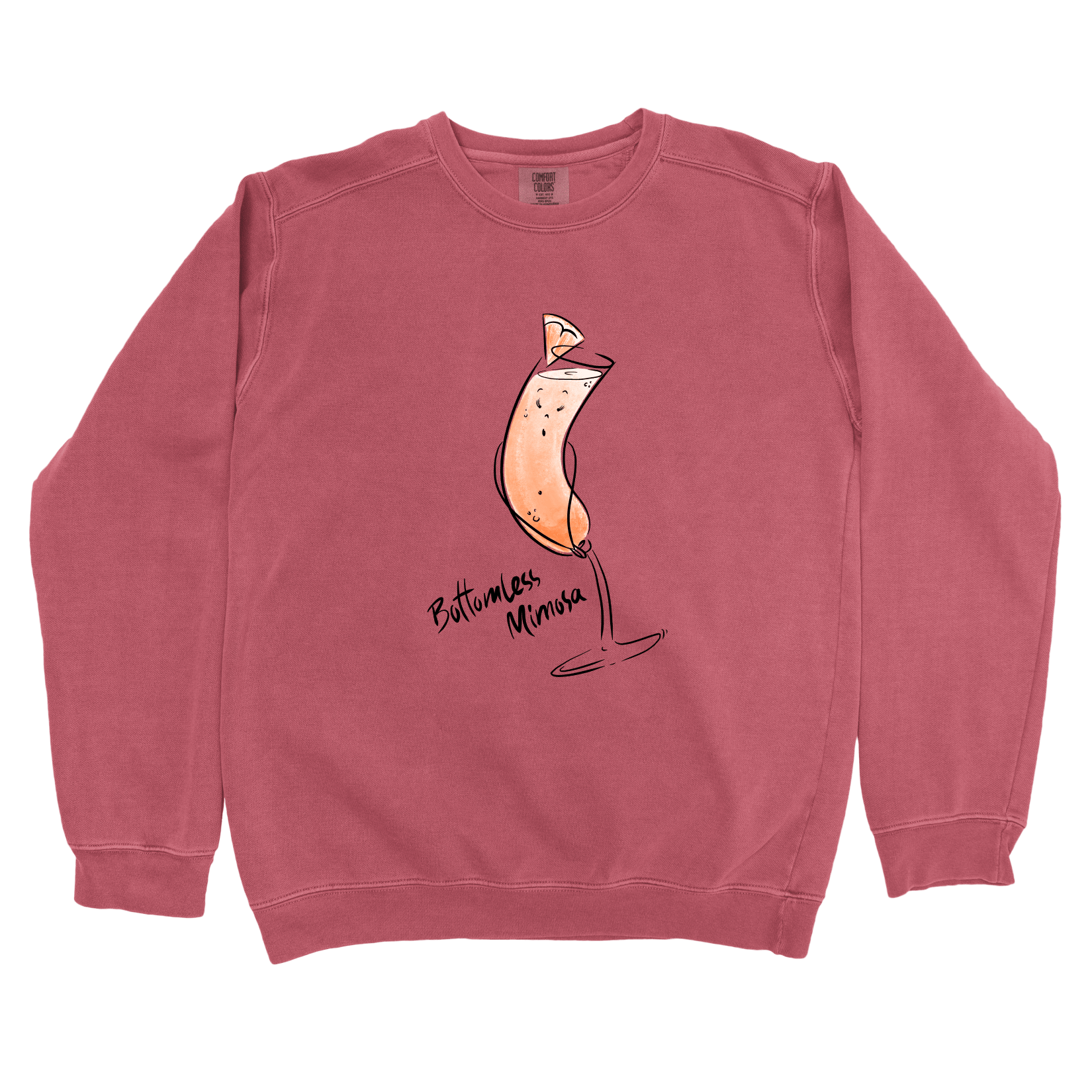 Sweatshirt Crimson / S Bottomless Mimosa: Micro Barbi Sweatshirt