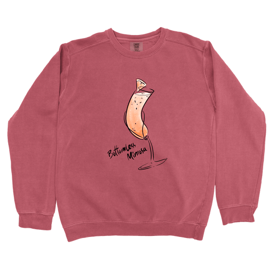 Sweatshirt Crimson / S Bottomless Mimosa: Micro Barbi Sweatshirt