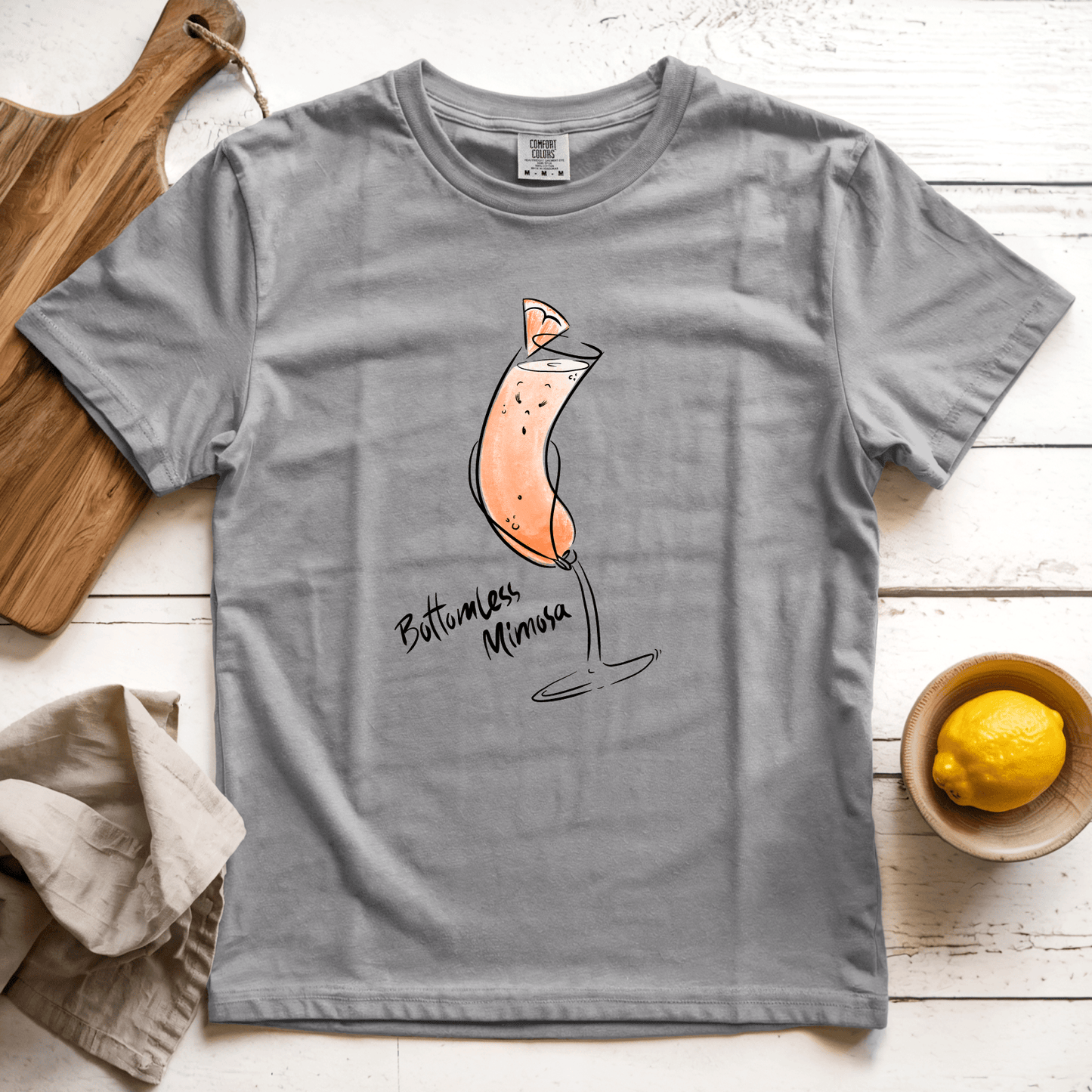 T-Shirt Grey / S Bottomless Mimosa: Micro Barbi