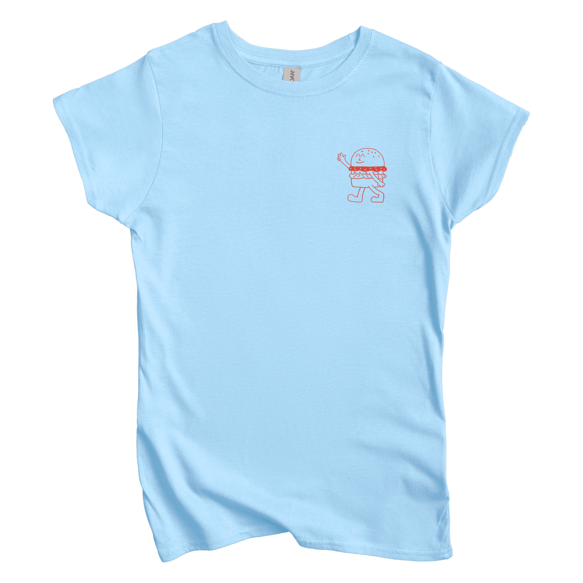 T-Shirt S / Light Blue Burger to Go Left Chest: Sae Karepe Women's Tee