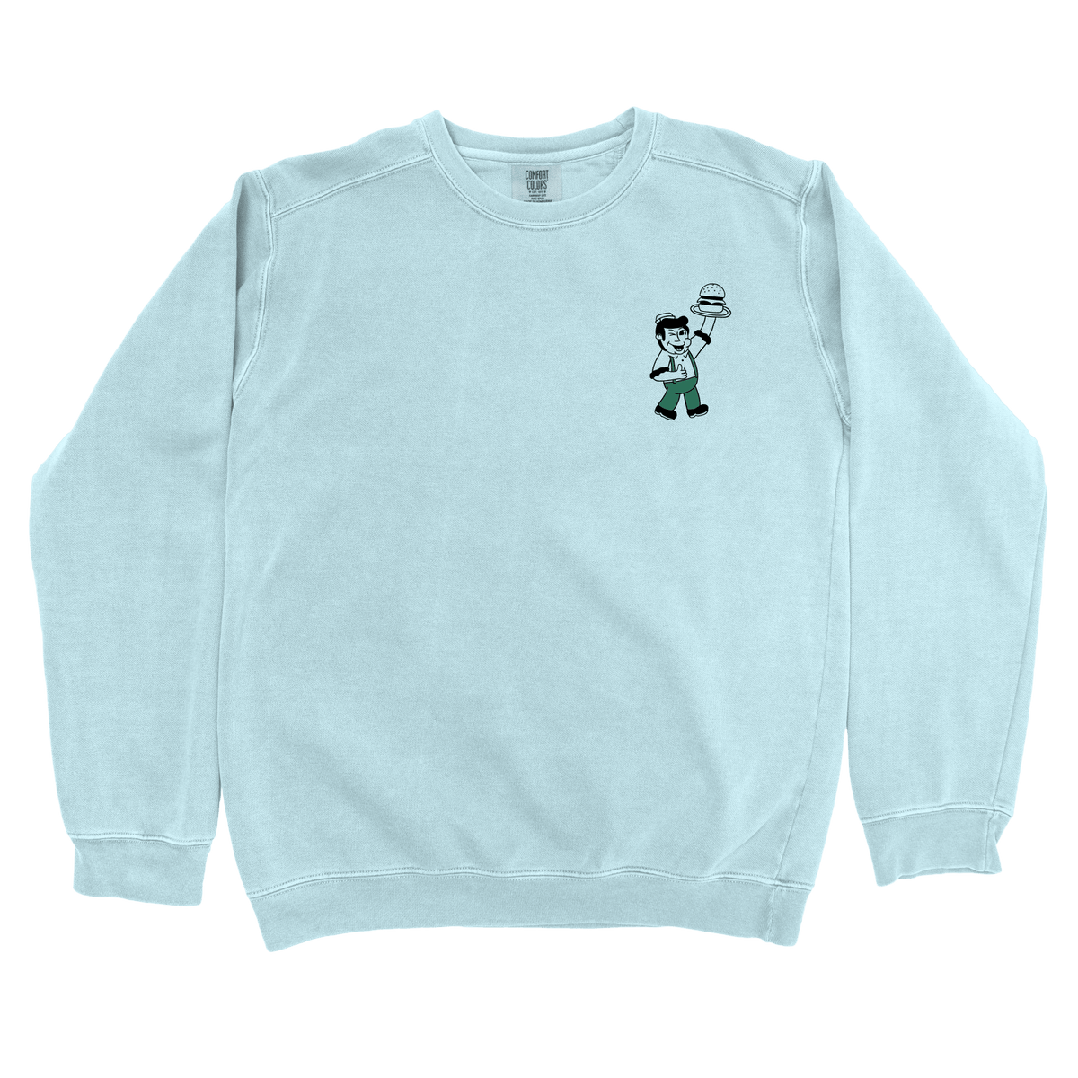 Sweatshirt Chambray / S Burgers Up! Left Chest: Sae Karepe Sweatshirt