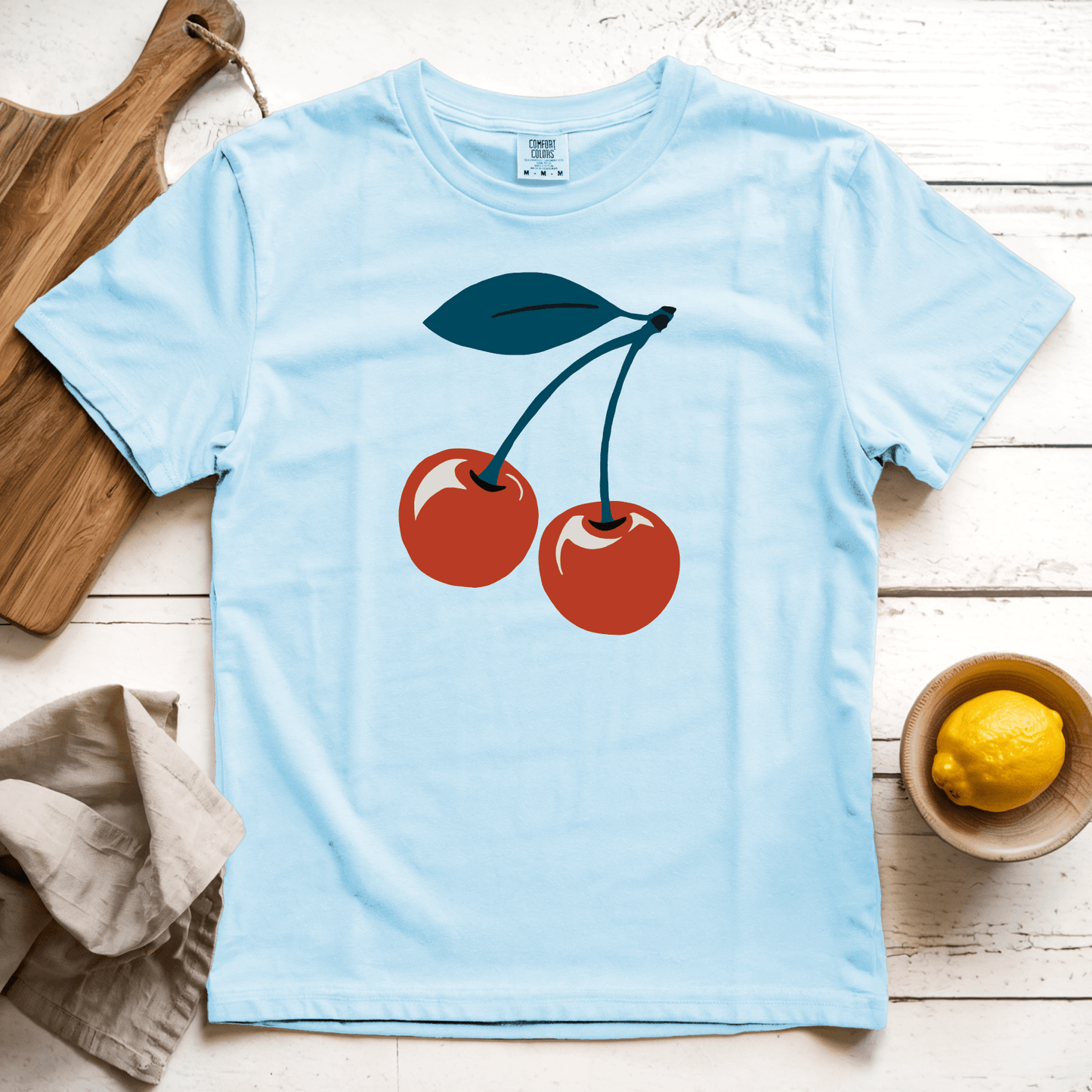 T-Shirt Chambray / S Cherries