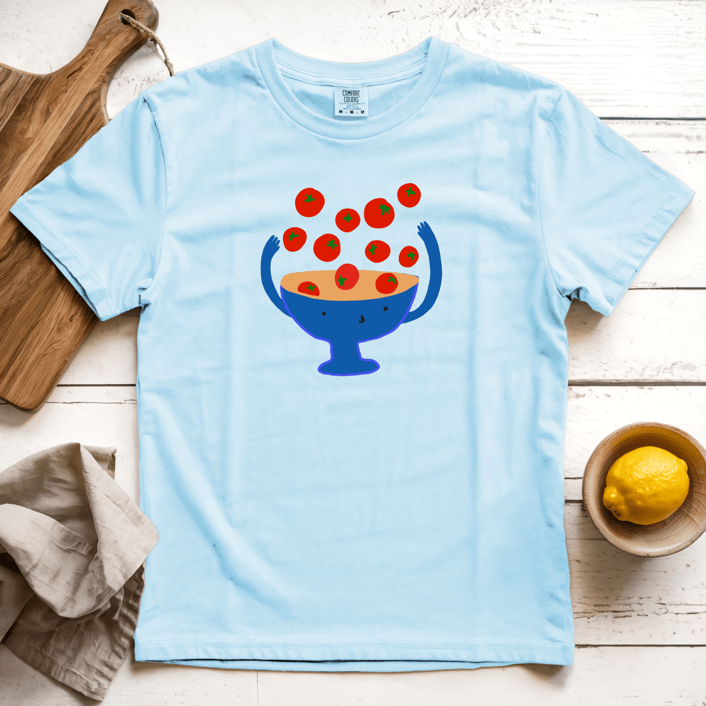 T-Shirts Chambray / S Cherry Tomatoes: Woblylines