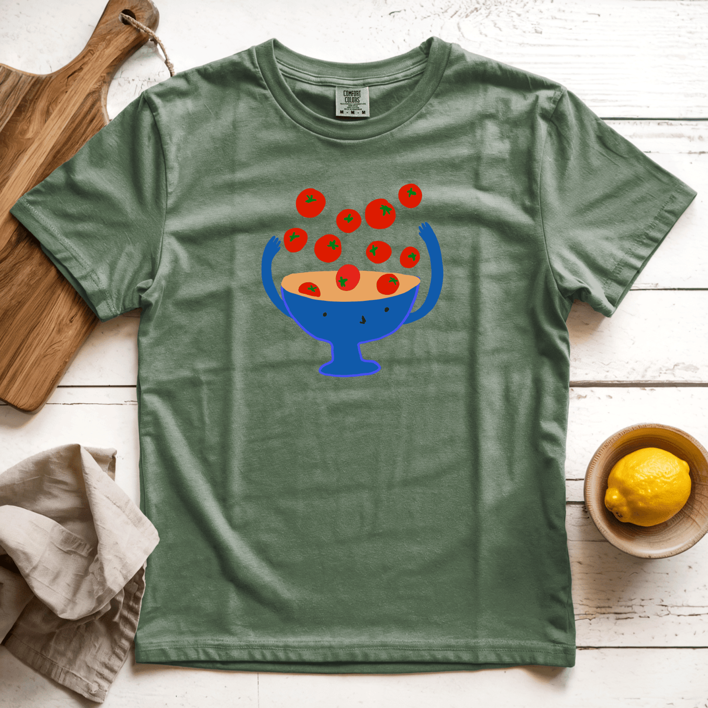 T-Shirts Moss / S Cherry Tomatoes: Woblylines